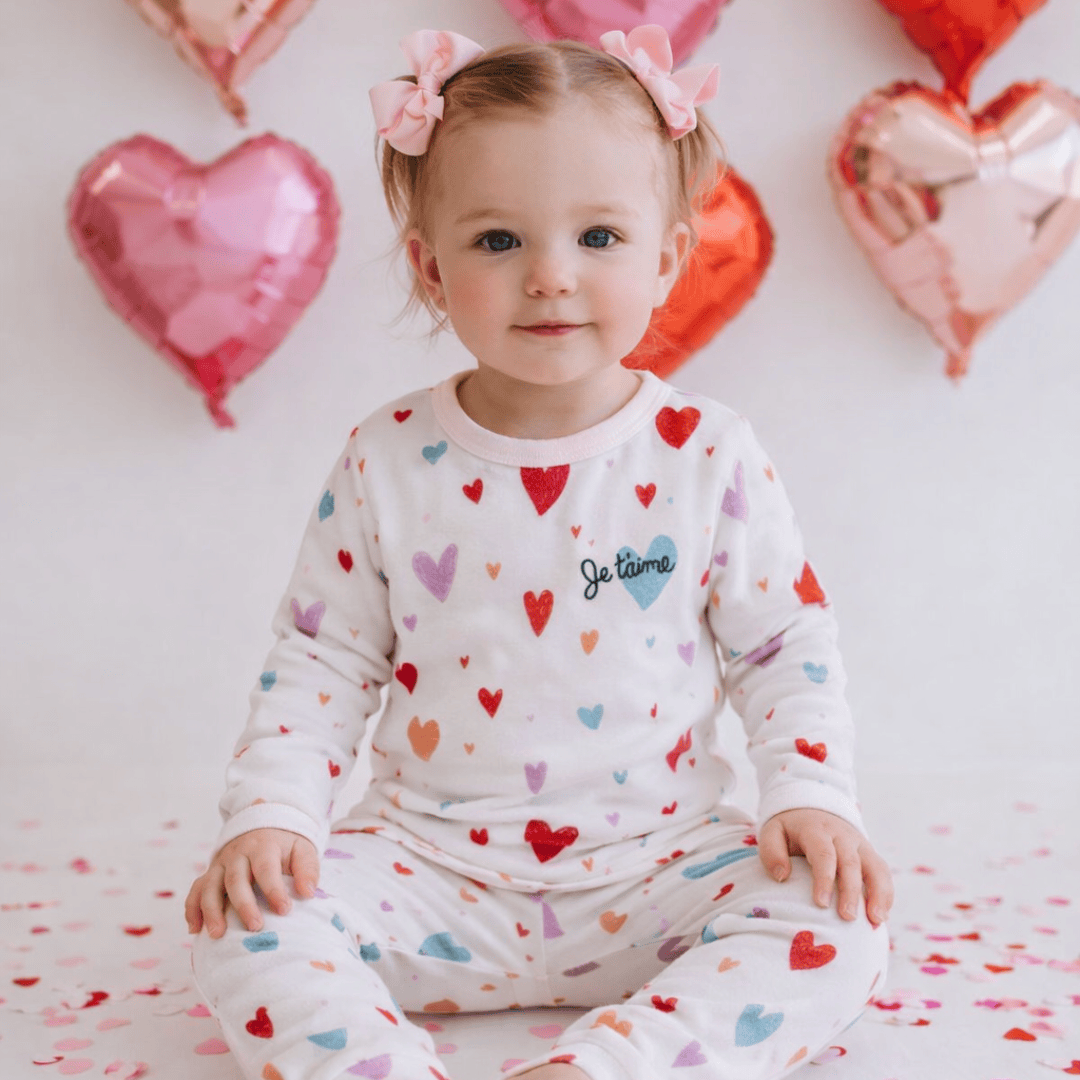 Heart Print Toddler Pajamas Set