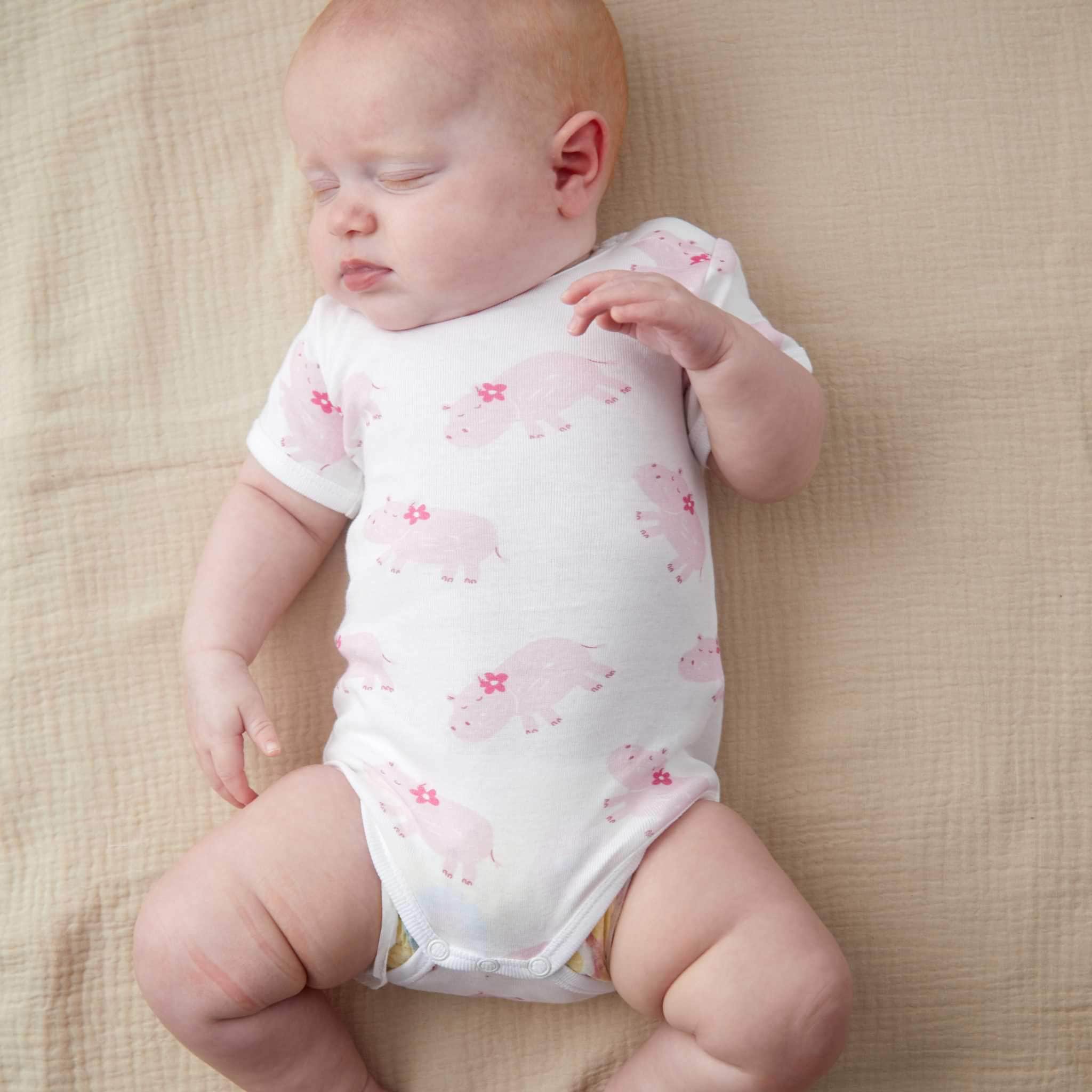 Estella Animal Gifts Hippo Print Bodysuit & Bib Set