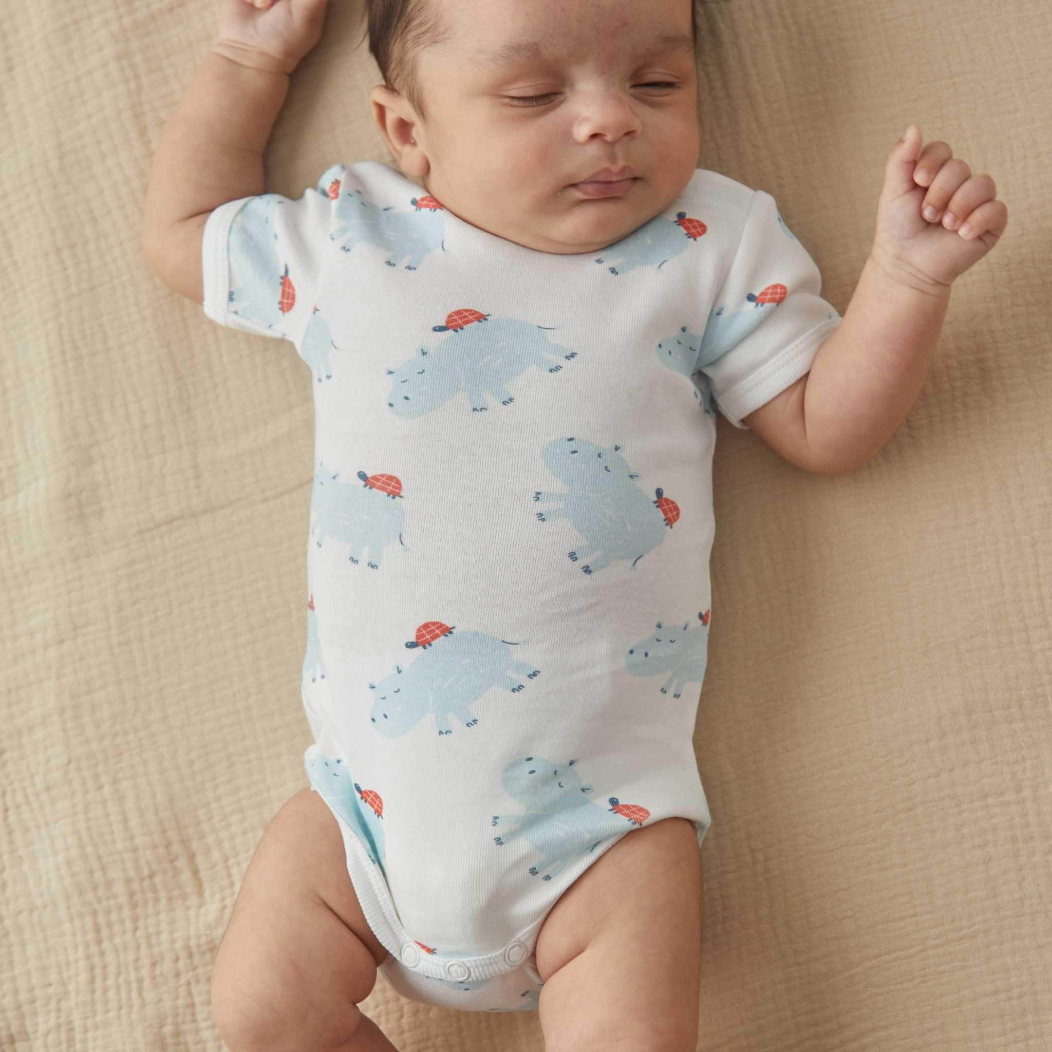 Estella Animal Gifts Hippo Print Bodysuit & Bib Set