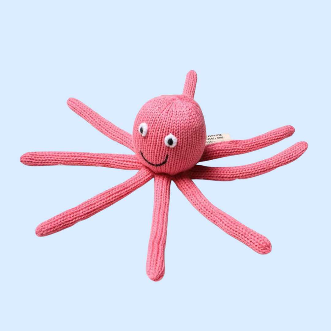 Estella Animal Rattles Pink Octopus Rattle