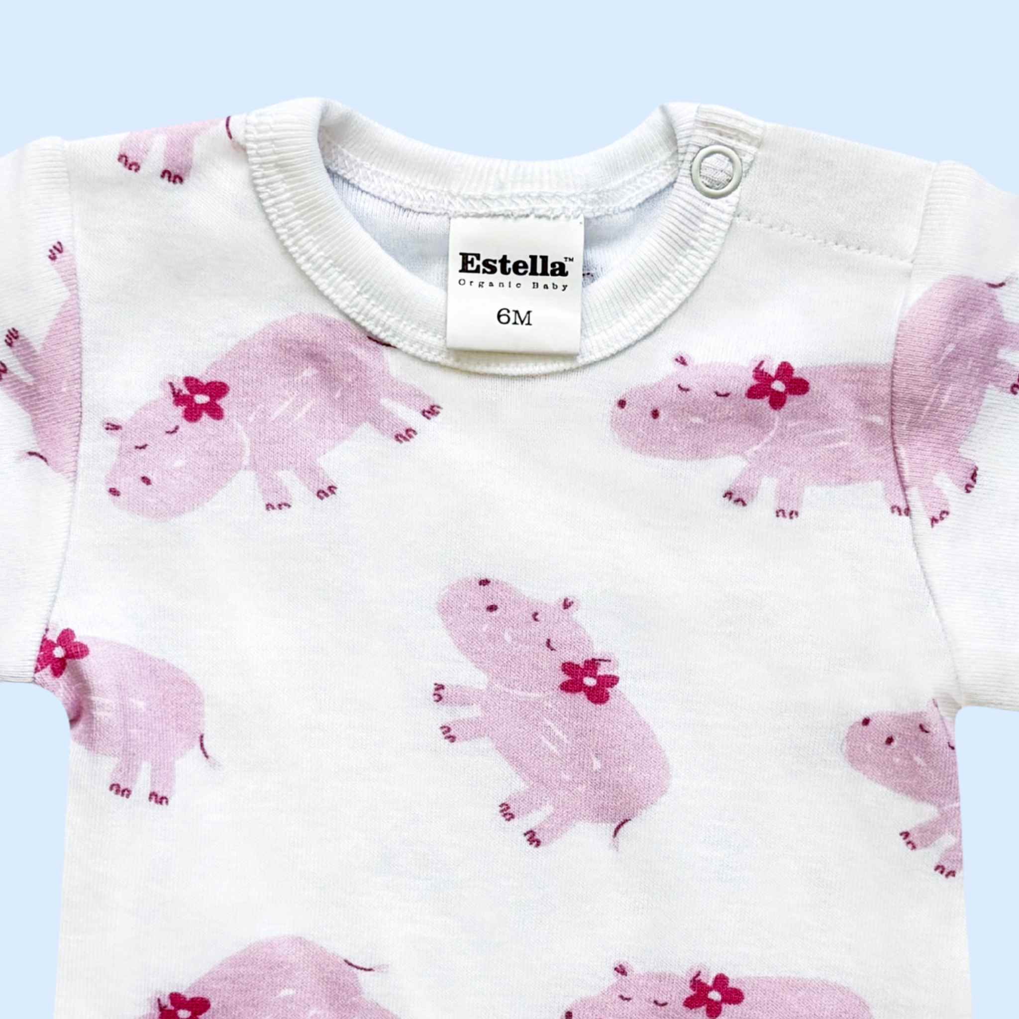 Estella Baby Clothes Hippo Organic Baby Bodysuit