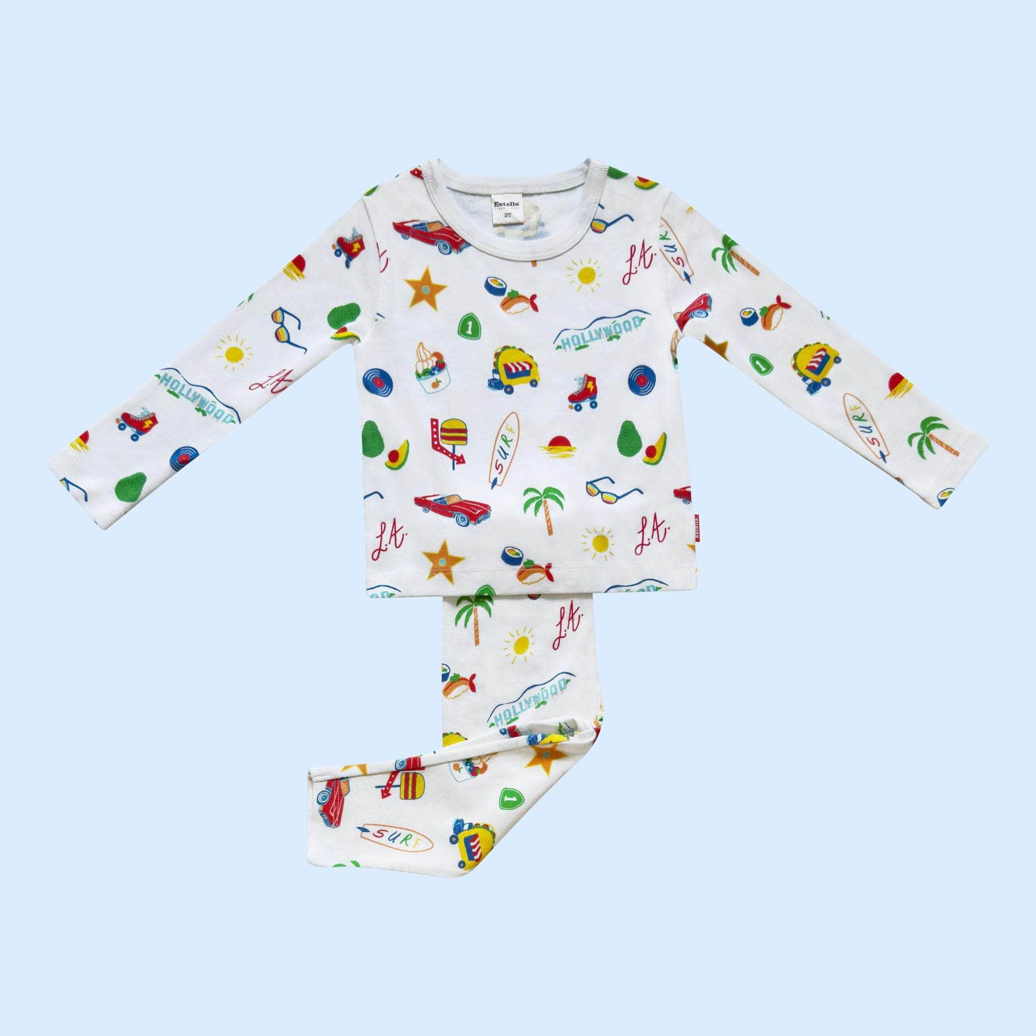 Estella Baby Clothes 2 Y L.A. Print Pajamas Set