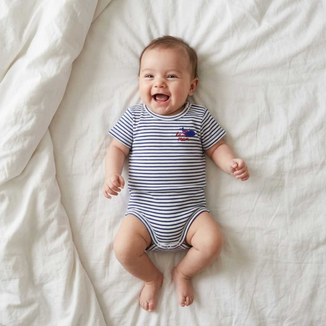 Estella Baby Clothing Organic La Mer Whale Embroidered Bodysuit