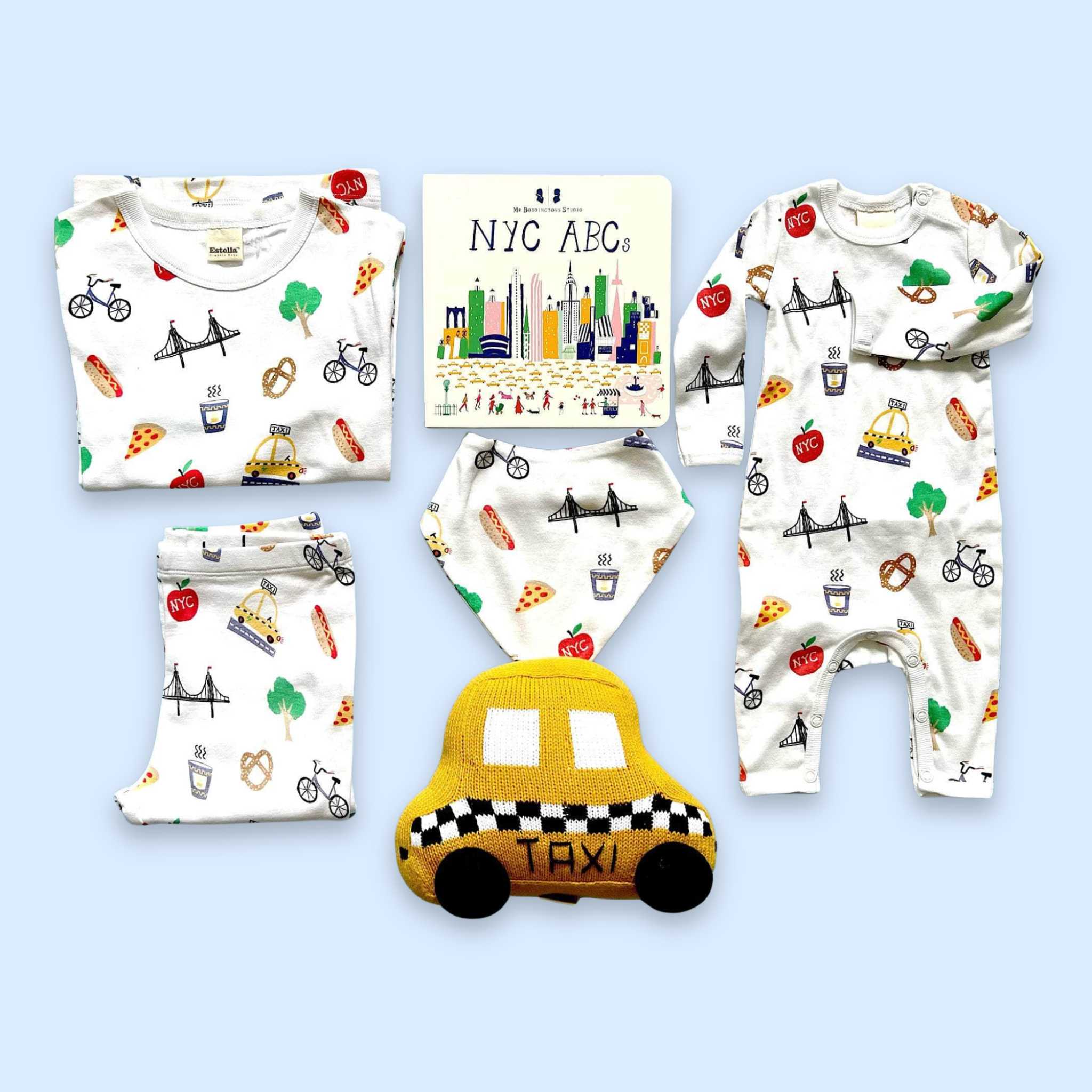 Estella Baby Clothes NYC Print Sibling Pajama Gift Set