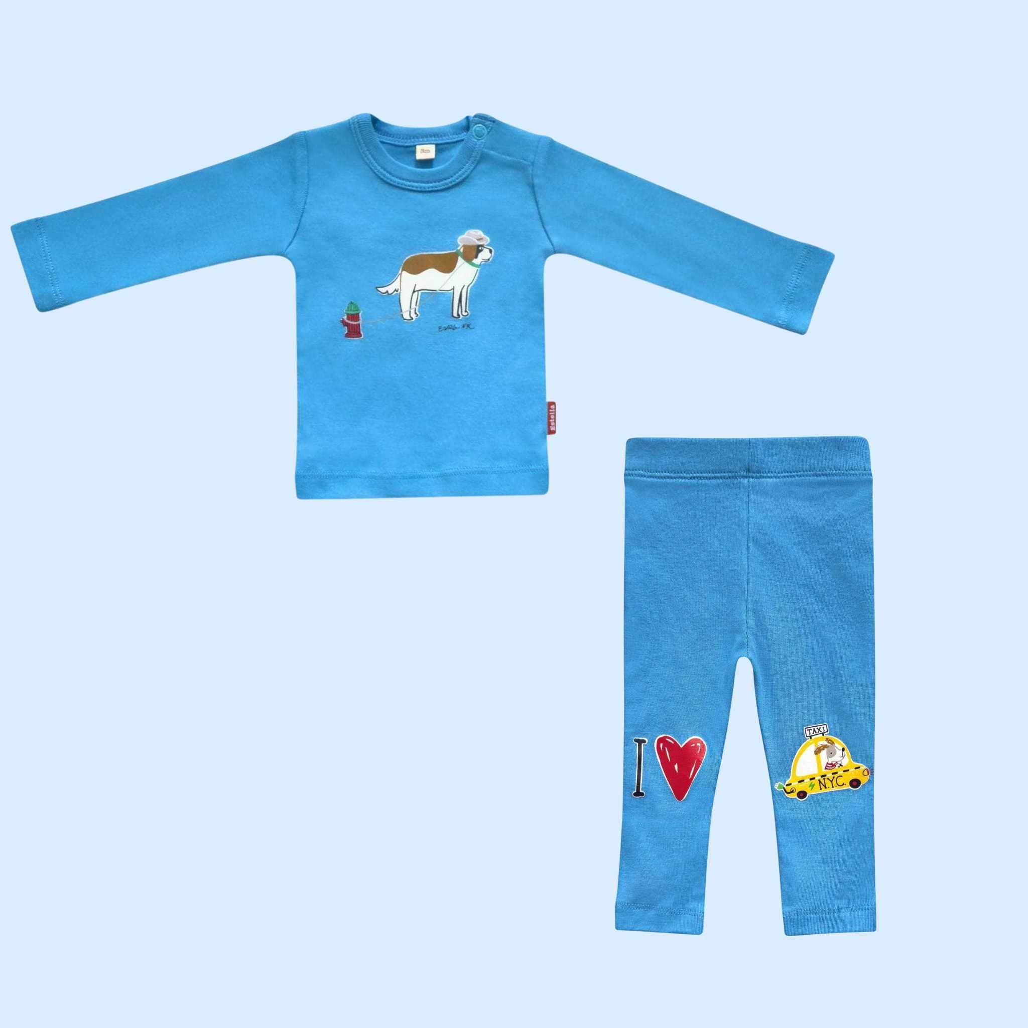 Estella Baby Clothes Puppy Pals / 0-3 M NYC Taxi Pajama Set for Baby & Toddler