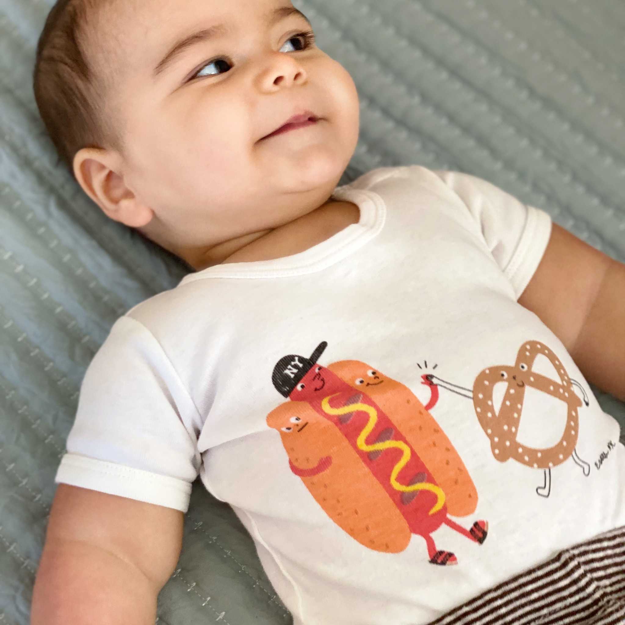 Estella Baby Clothing Organic Hot Dog & Pretzel Bodysuit
