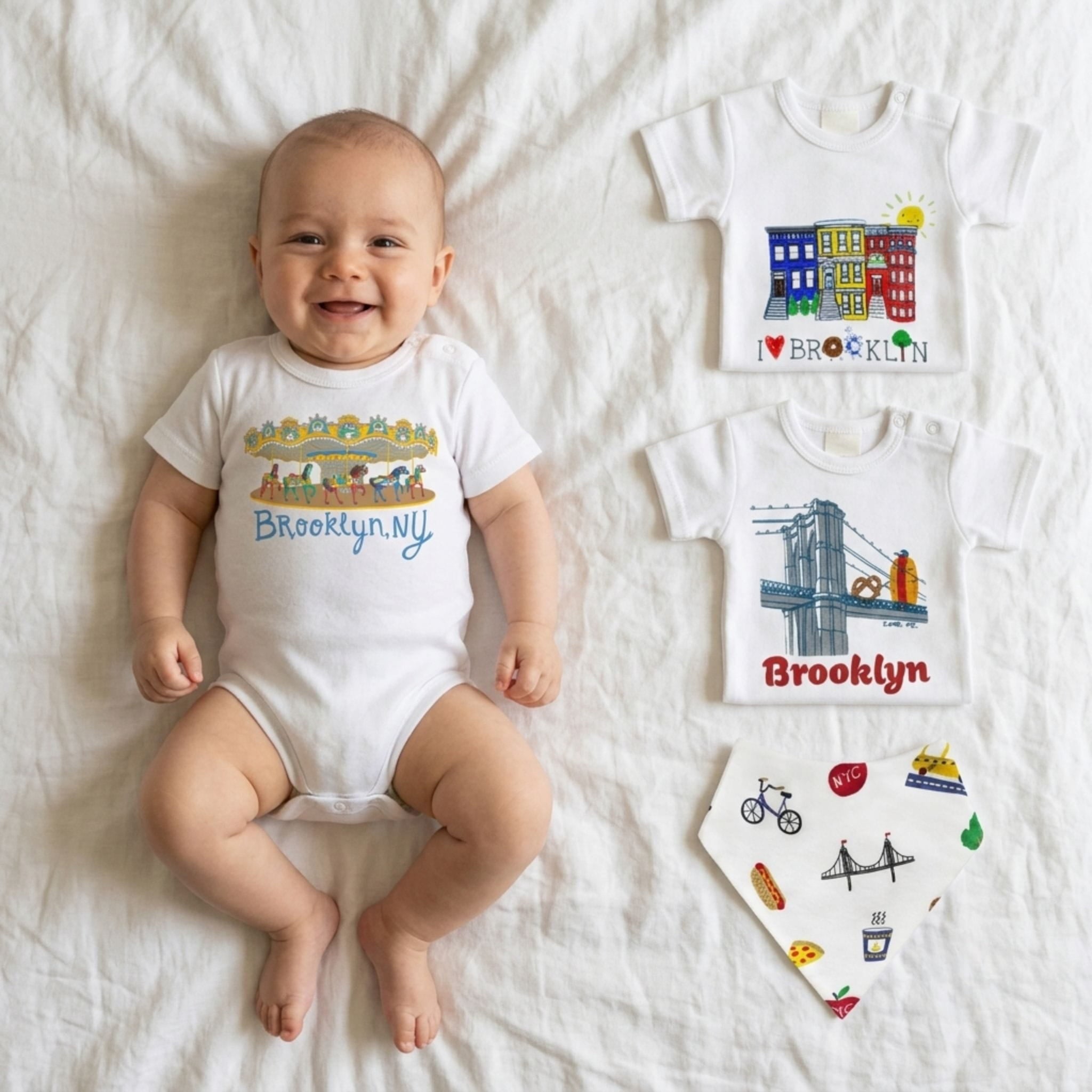 Estella Baby Gift Sets Brooklyn Baby Bodysuits & Bib Set