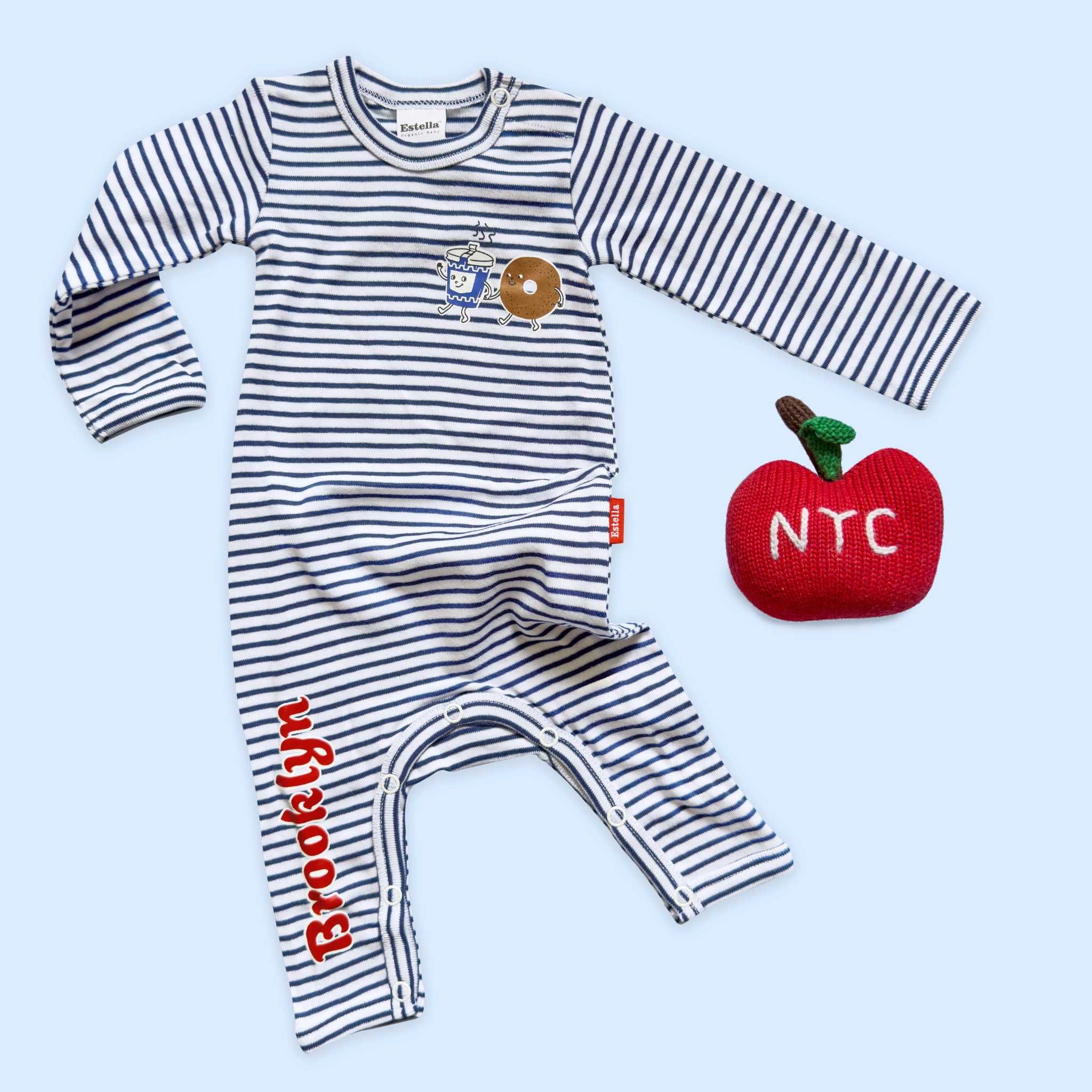 Estella Baby Gift Sets Apple / 0-3 M Brooklyn Brunch Romper & Rattle Set
