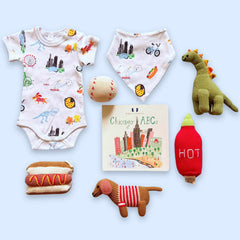 Chicago Baby Gift Set: Bodysuit, Bib, 5 Rattles & ABCs Book