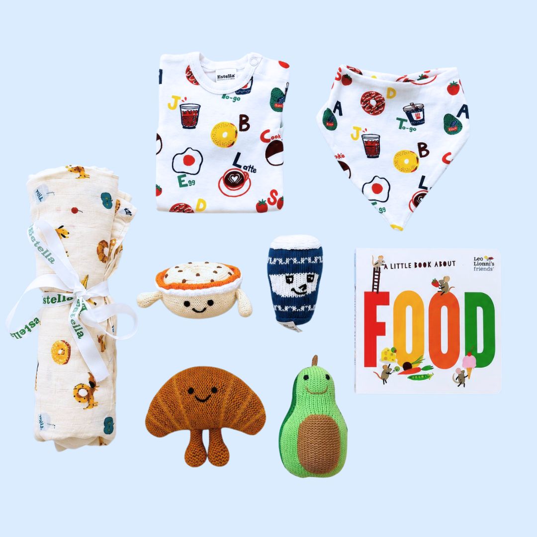 Estella Baby Gift Sets Foodie Baby Gift Set: Bodysuit, Bib, Swaddle & 4 Rattles