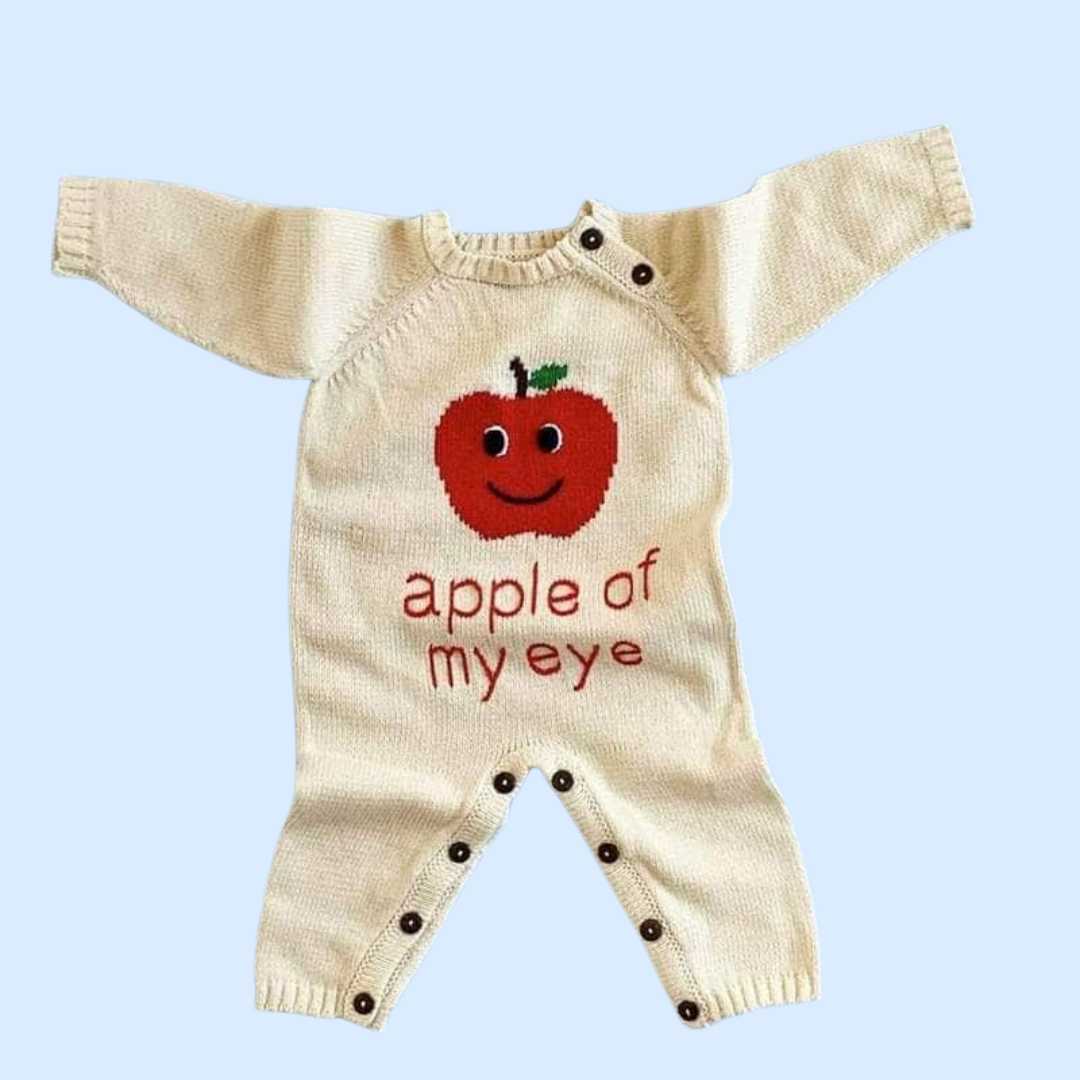 Estella Baby Gift Sets Knitted Baby Romper & Plush Apple Set
