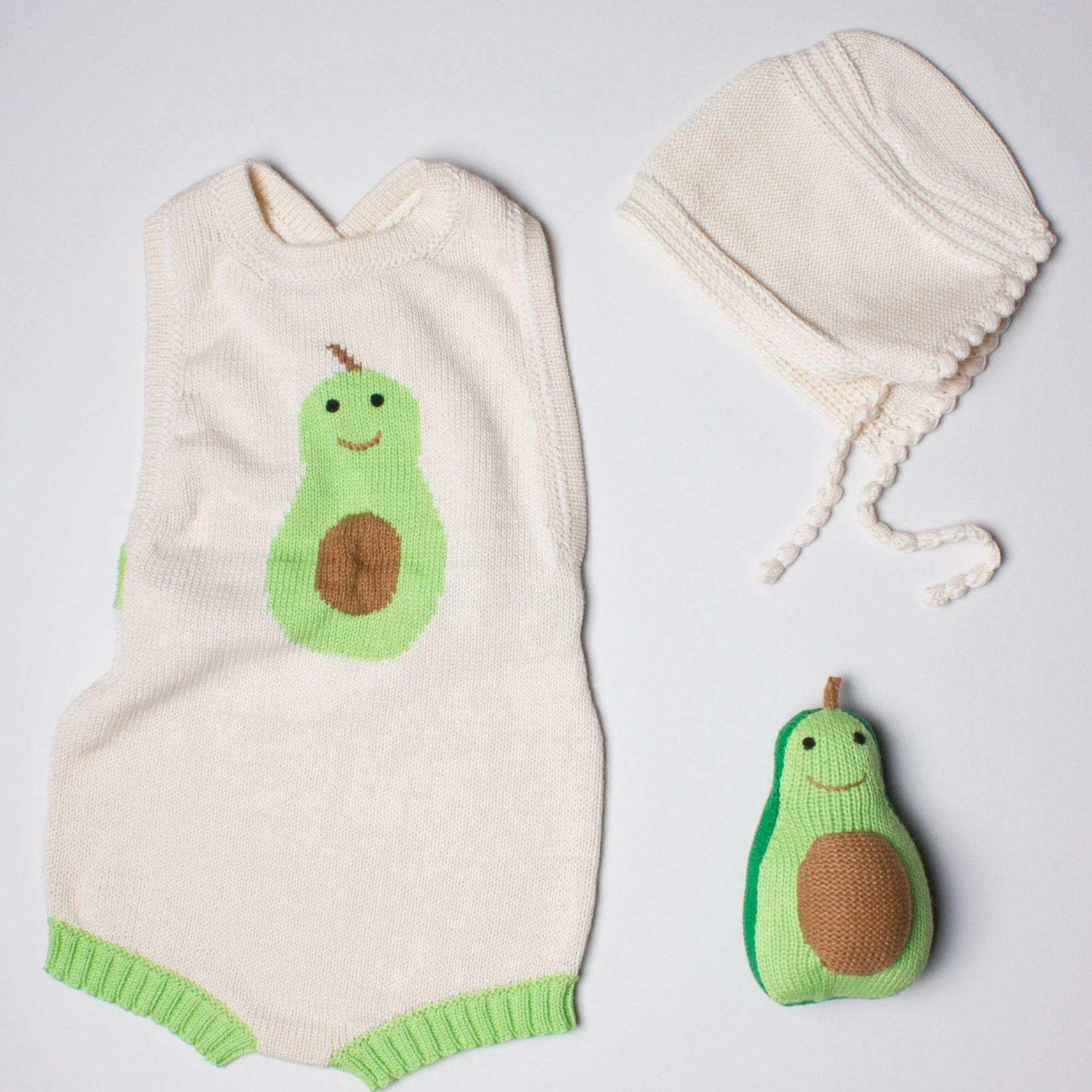 Estella Baby Gift Sets Avocado Knitted Bodysuit Set for Foodies