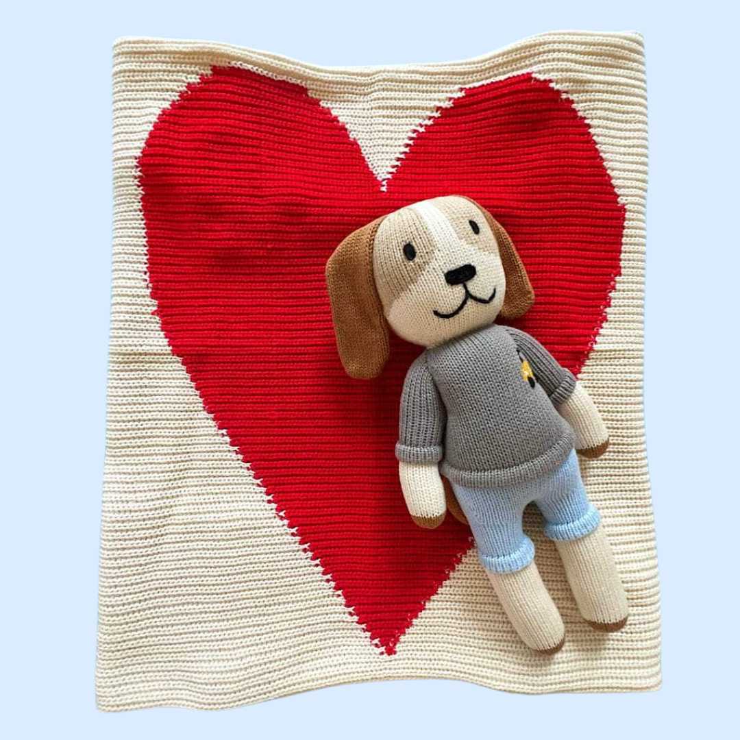 Estella Baby Gift Sets Red NY Doll & Heart Blanket Set