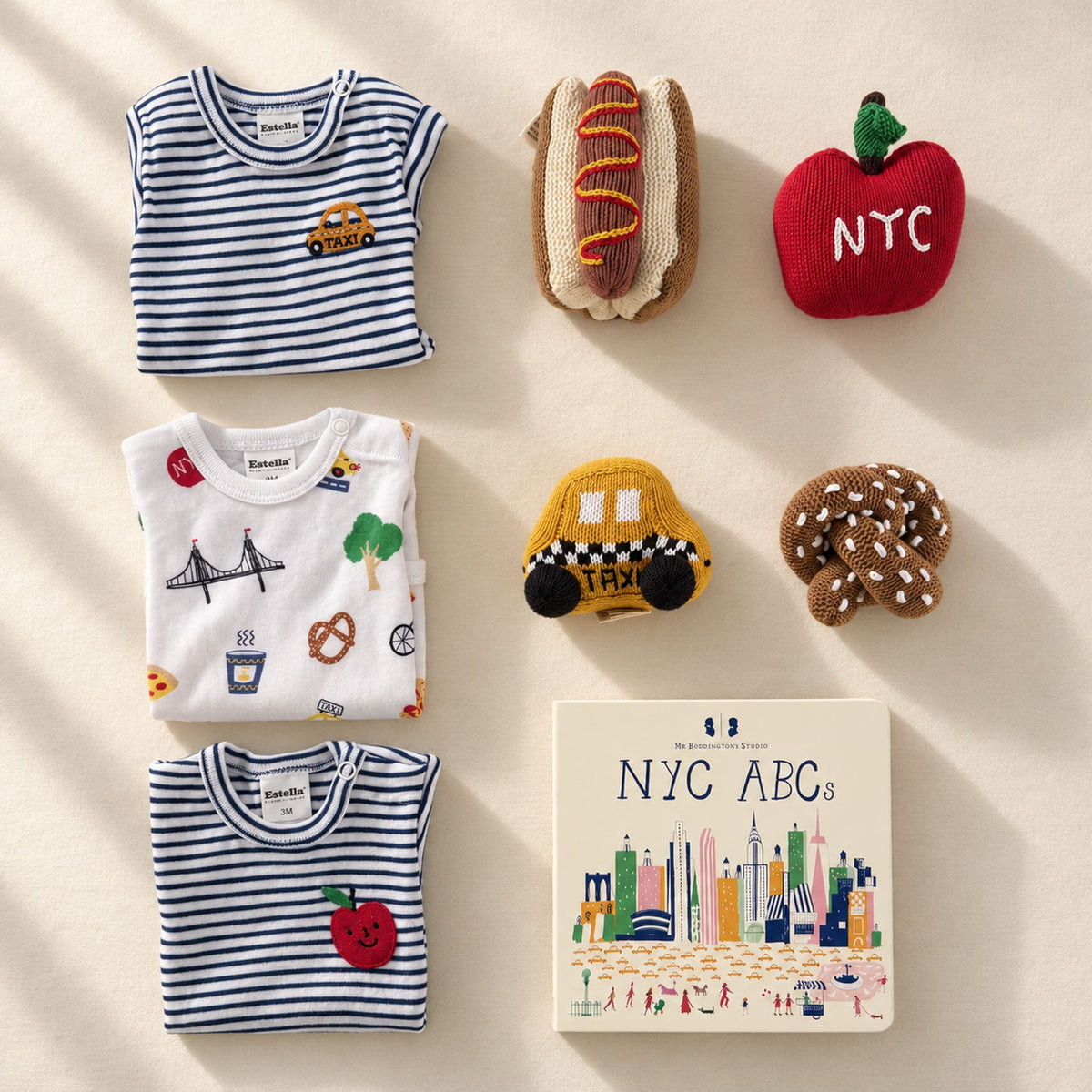 Estella Baby Gift Sets NYC Embroidered Baby Gift Set: Romper, Bodysuits, Rattles & Book