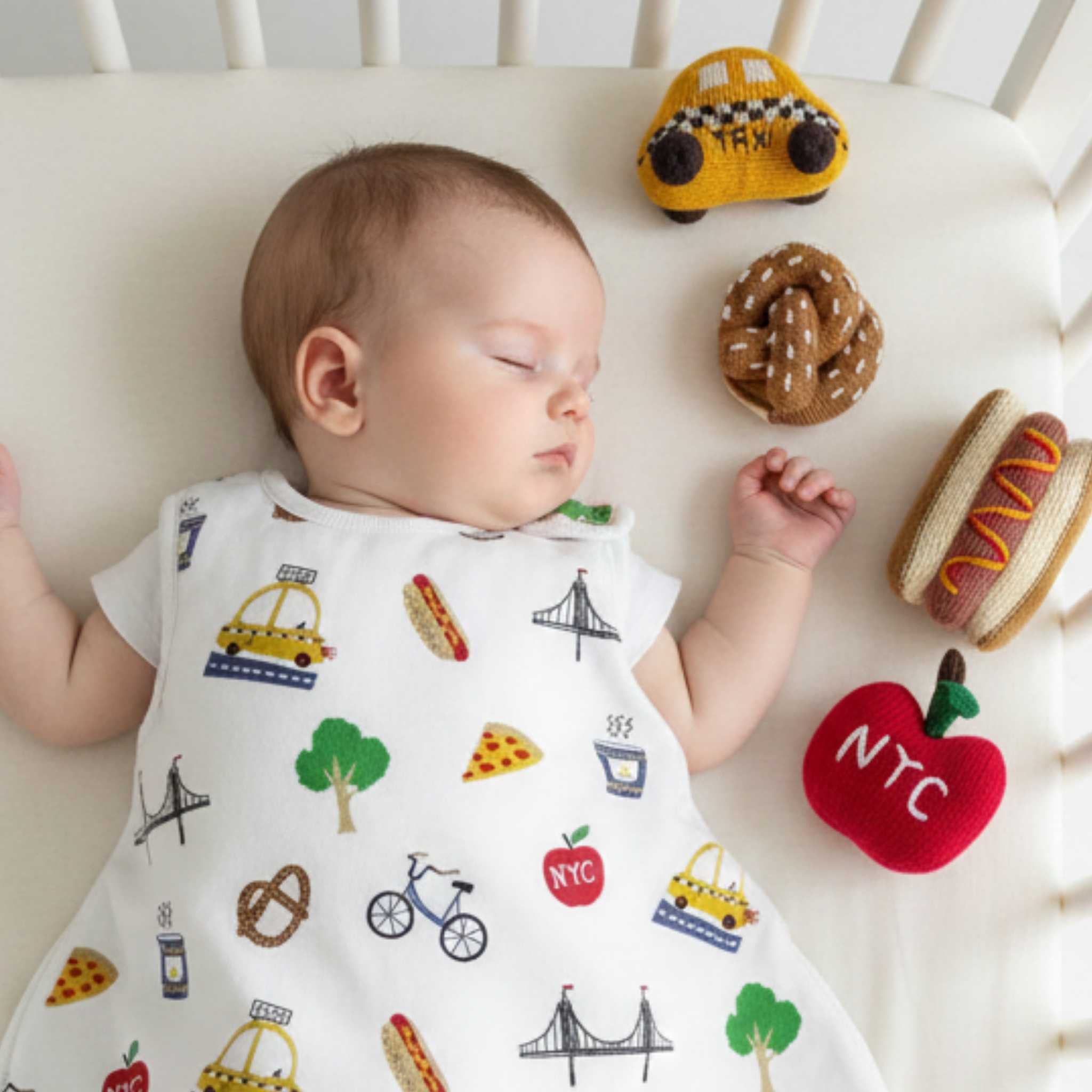 Estella Baby Gift Sets NYC Print Sleep Sack & Rattle Set
