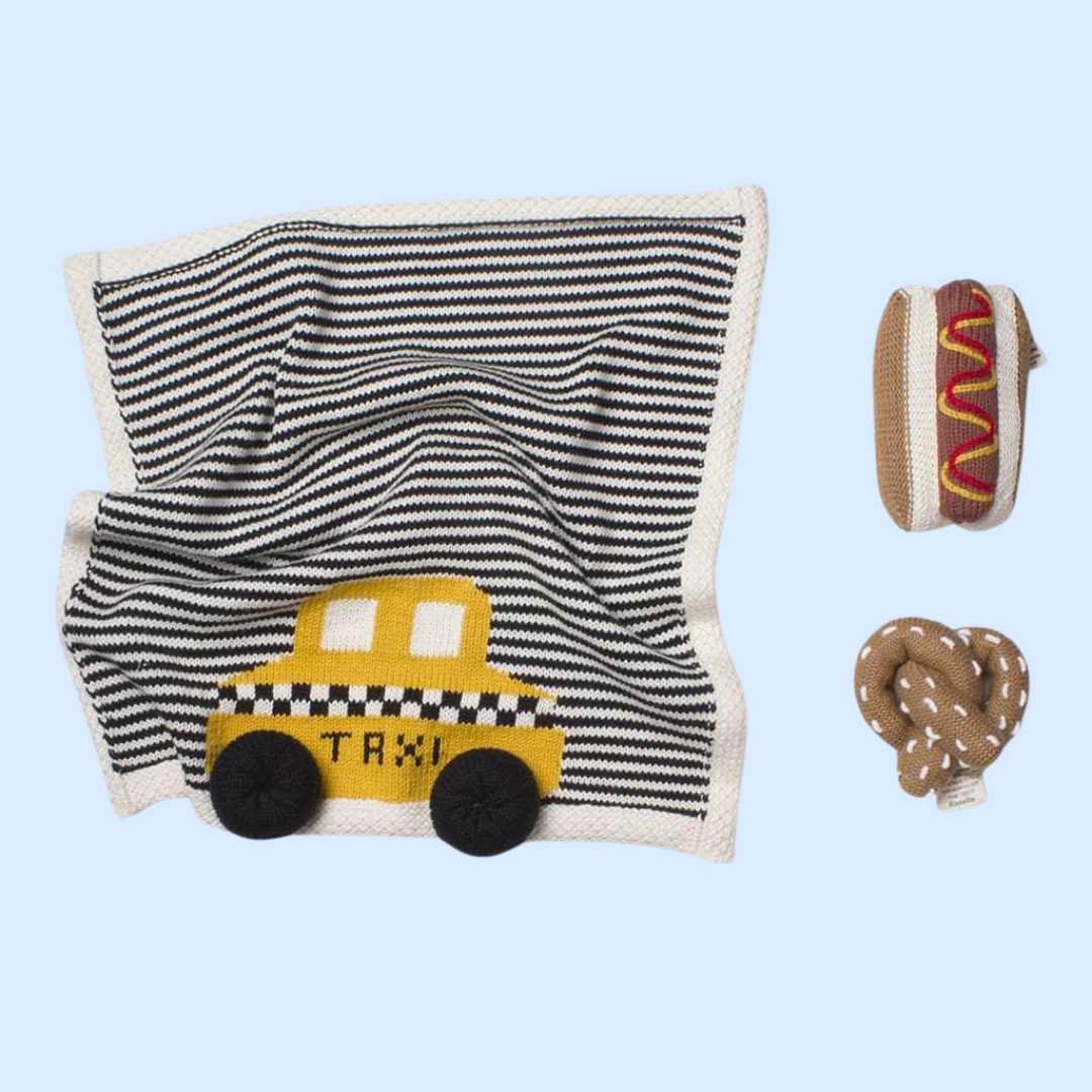 Estella Baby Gift Sets NYC Security Blanket & Food Rattle Set