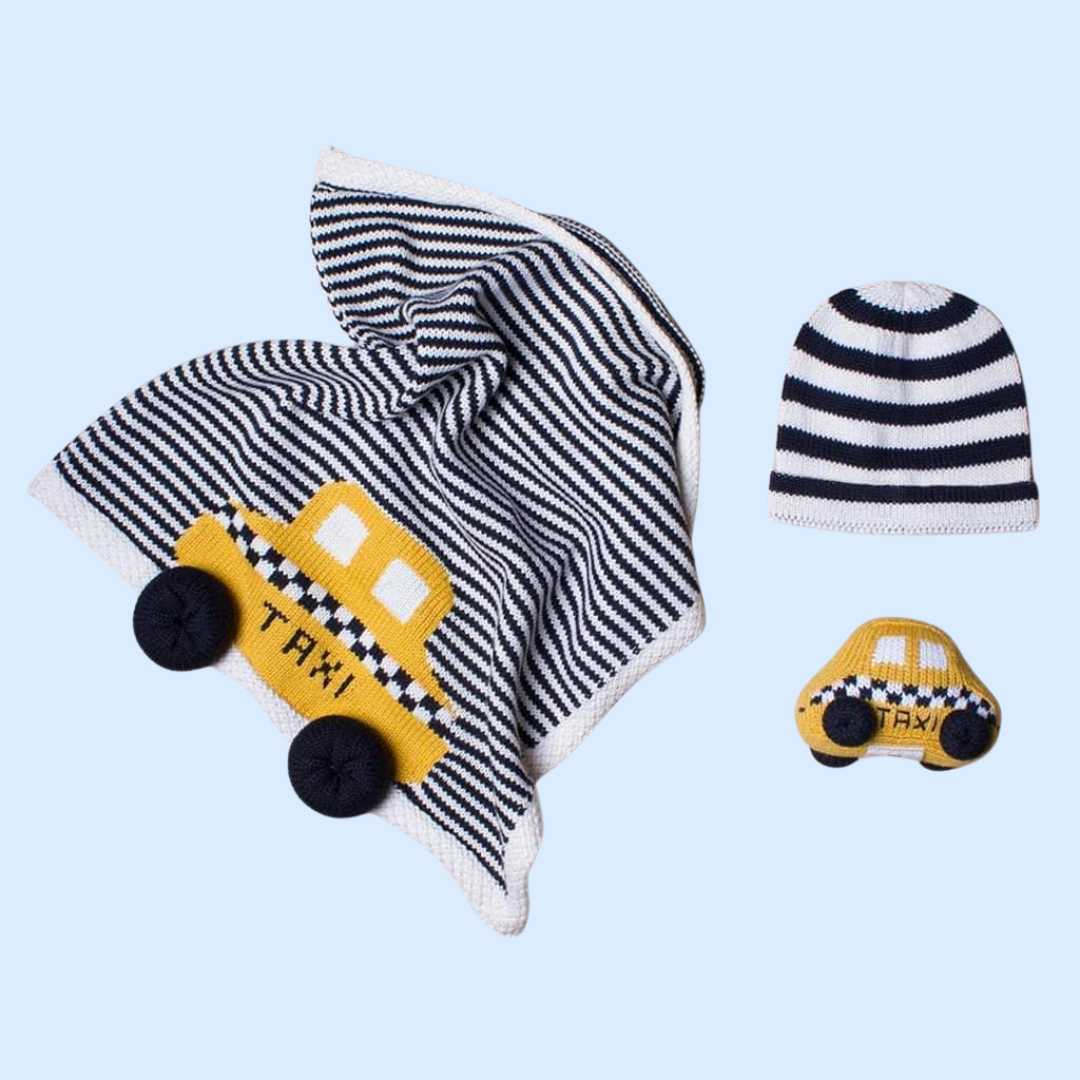 Estella Baby Gift Sets NYC Security Blanket, Rattle & Hat Set