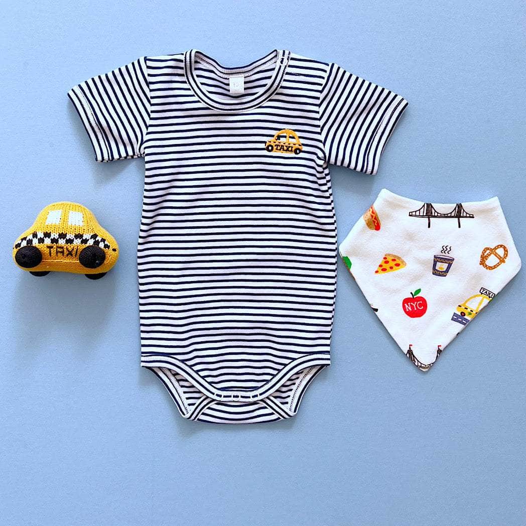 Estella Baby Gift Sets Stripes / 0-3 M NYC Taxi Bodysuit Rattle & Bib Set