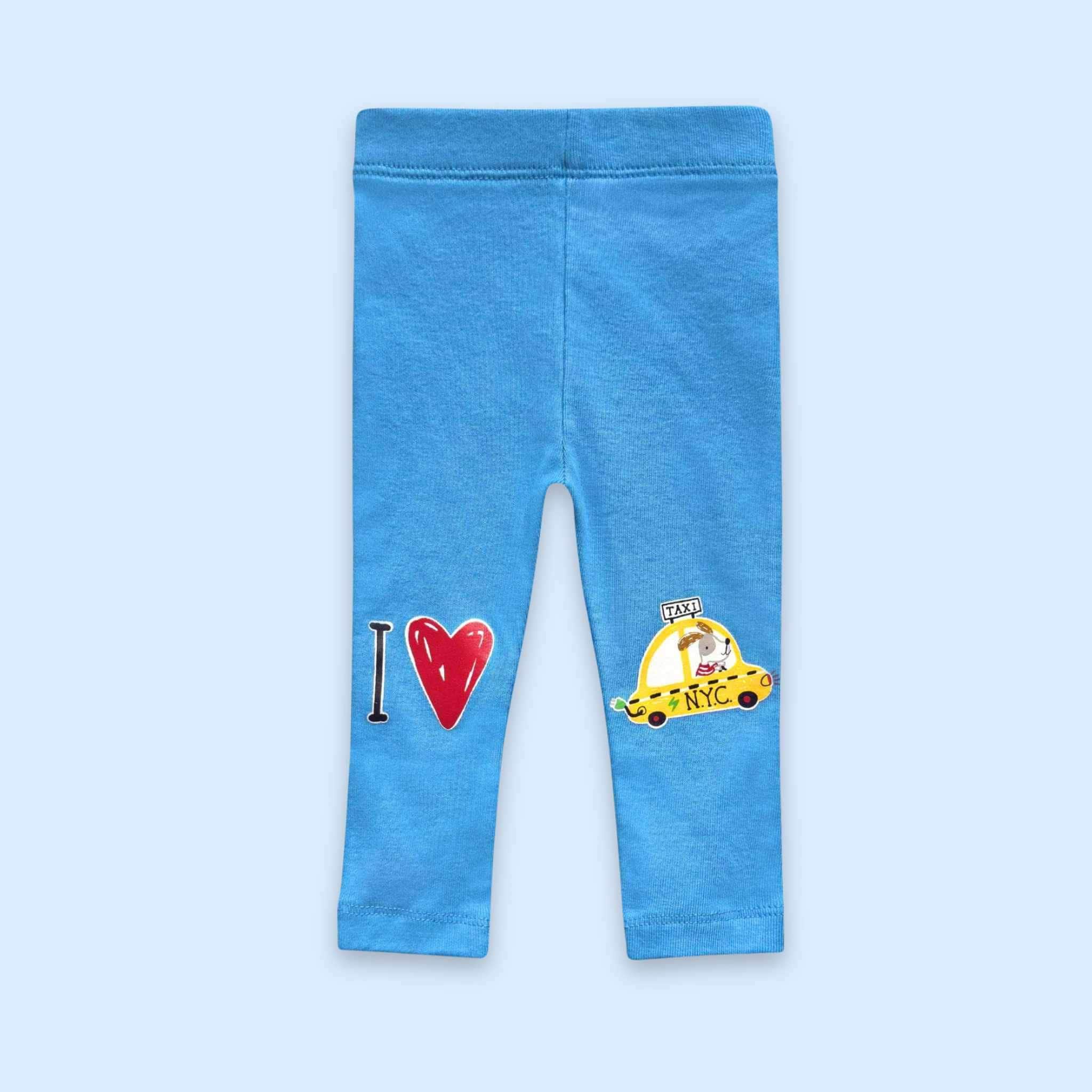 Estella Baby Clothes Organic NYC Taxi Blue Leggings