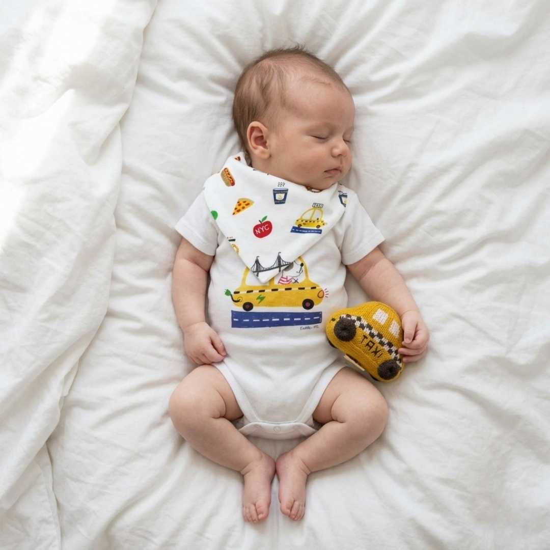 Estella Baby Gift Sets NYC Taxi Bodysuit Rattle & Bib Set