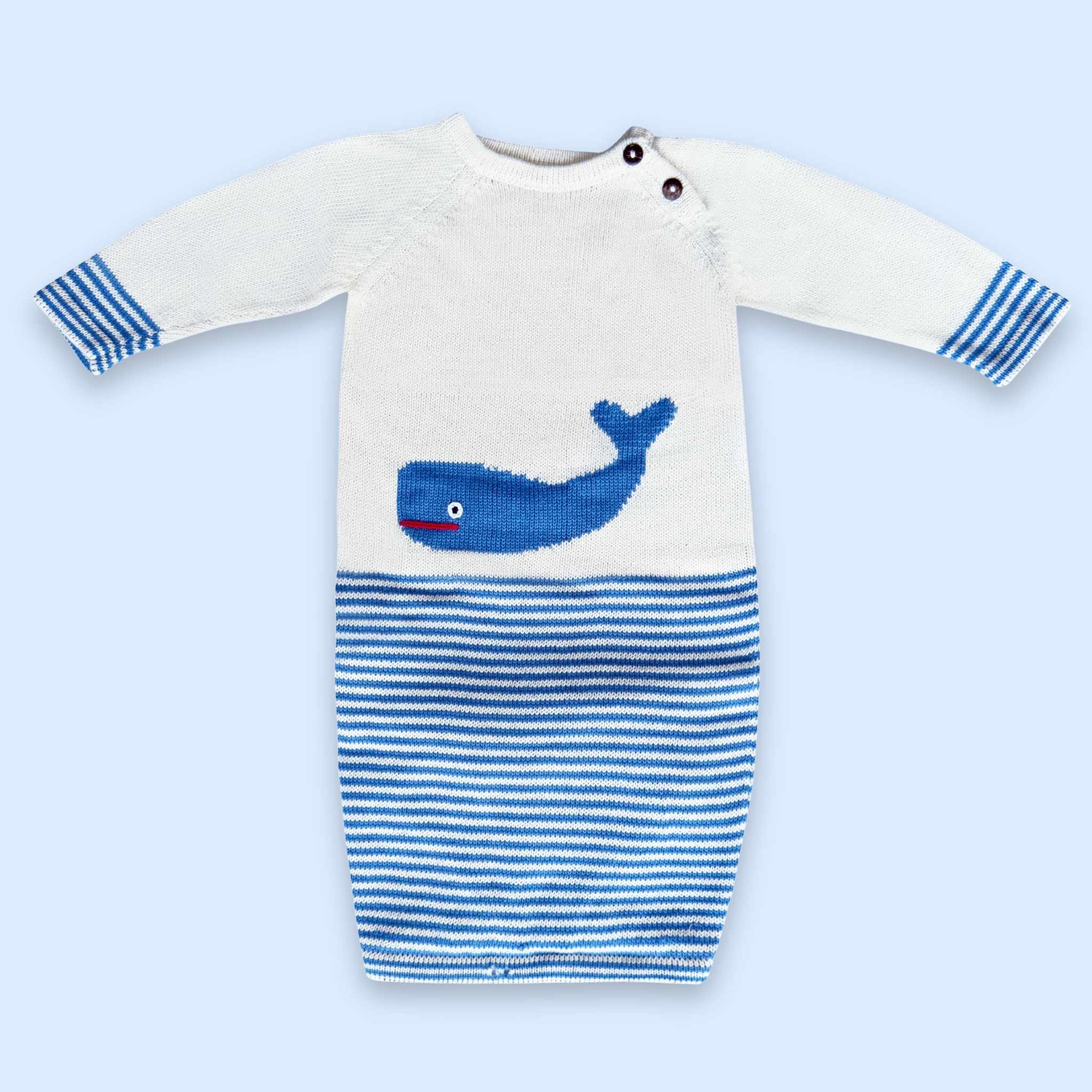 Estella Baby Clothes Organic Whale Knitted Gown