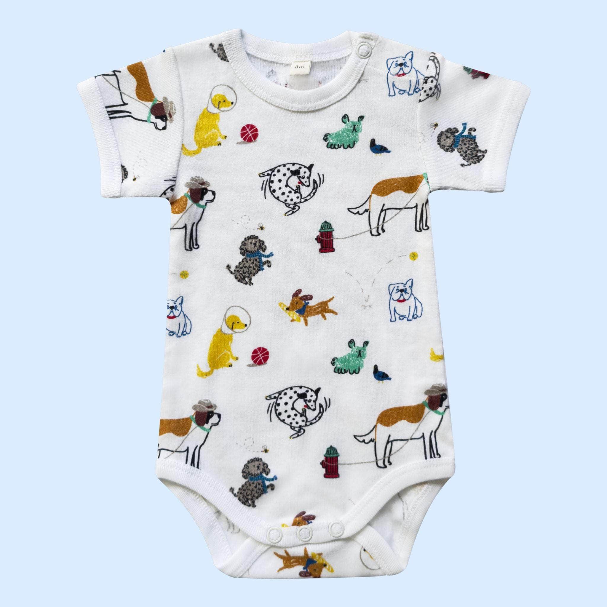 Estella Baby One-Pieces Playful Pups / 0-3 M Dog-Themed Bodysuits