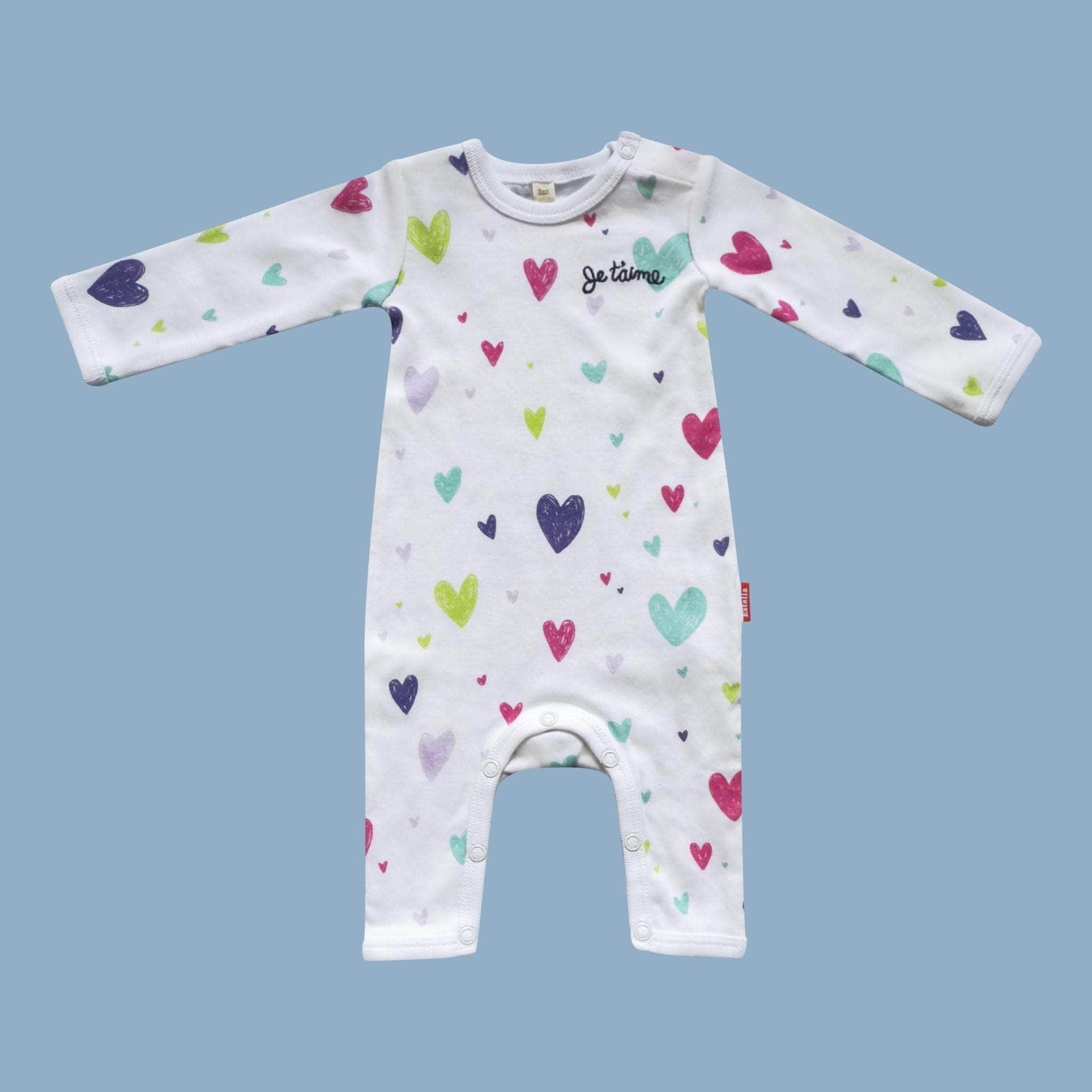 Estella Baby One-Pieces Heart Print Romper