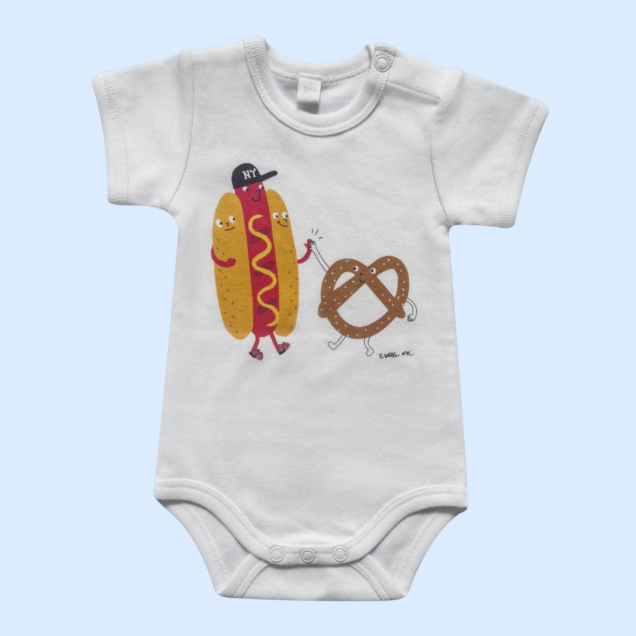 Estella Baby One-Pieces 0-3 M Hot Dog & Pretzel Bodysuit