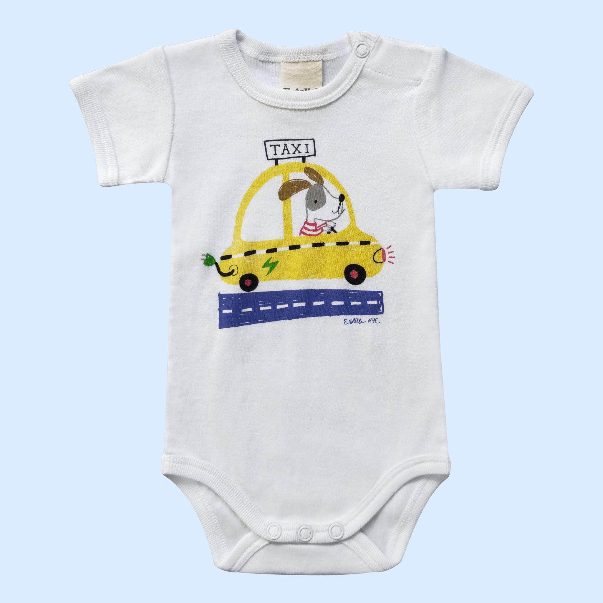 Estella Baby Clothes Organic NYC Taxi White Bodysuit