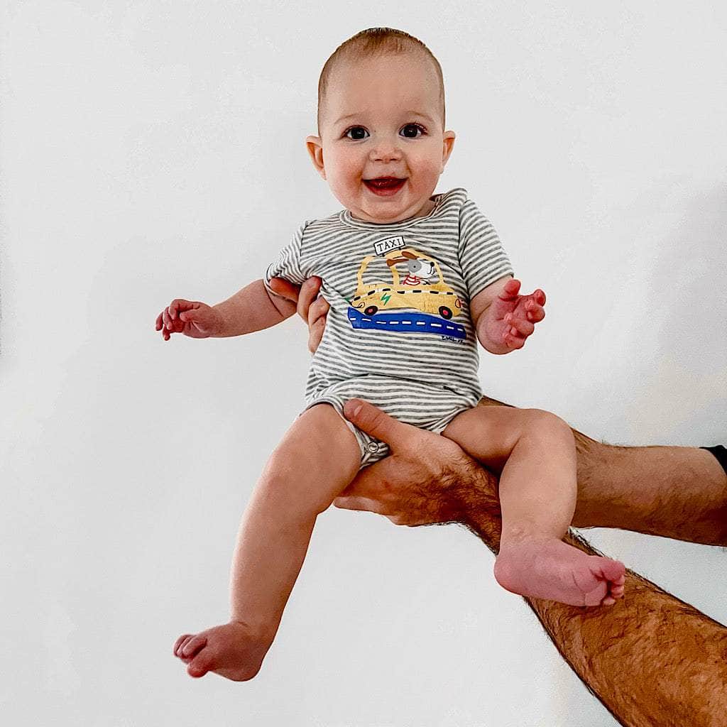 Estella Baby Clothes Organic NYC Taxi Striped Bodysuit