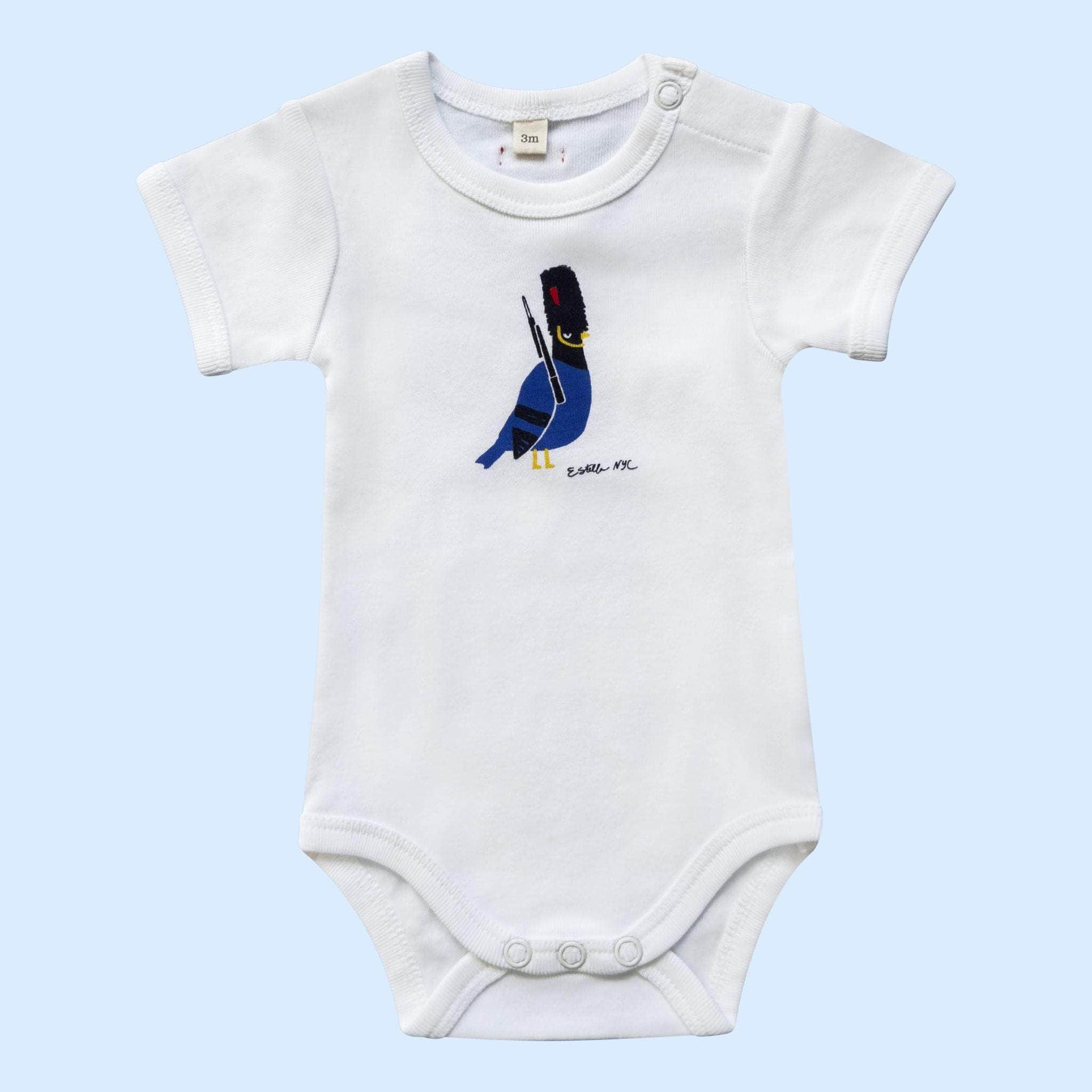Estella Baby Clothes Organic White Bodysuit London Pigeon