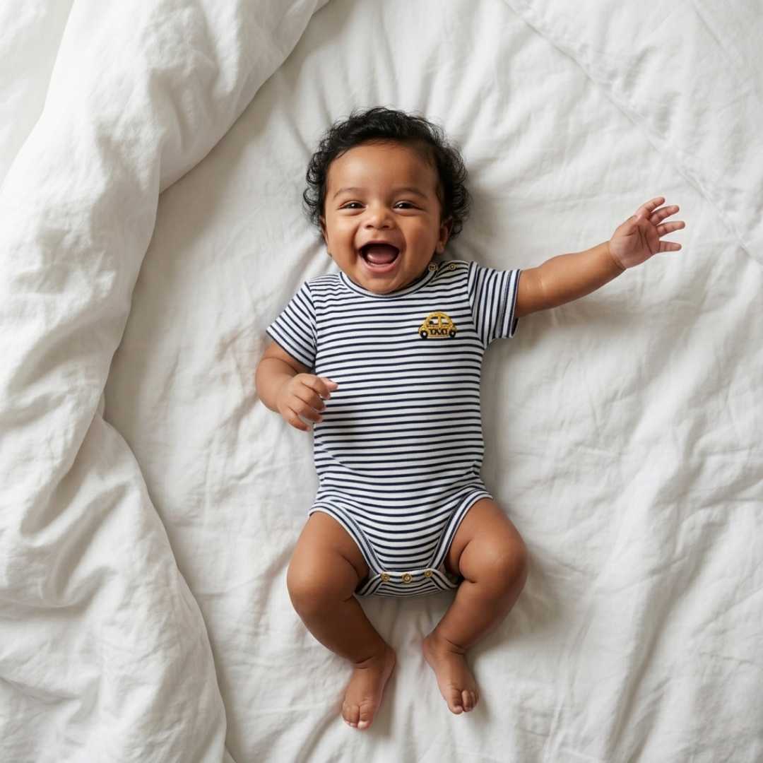 Estella Baby Clothing Organic - Taxi Embroidery Bodysuit