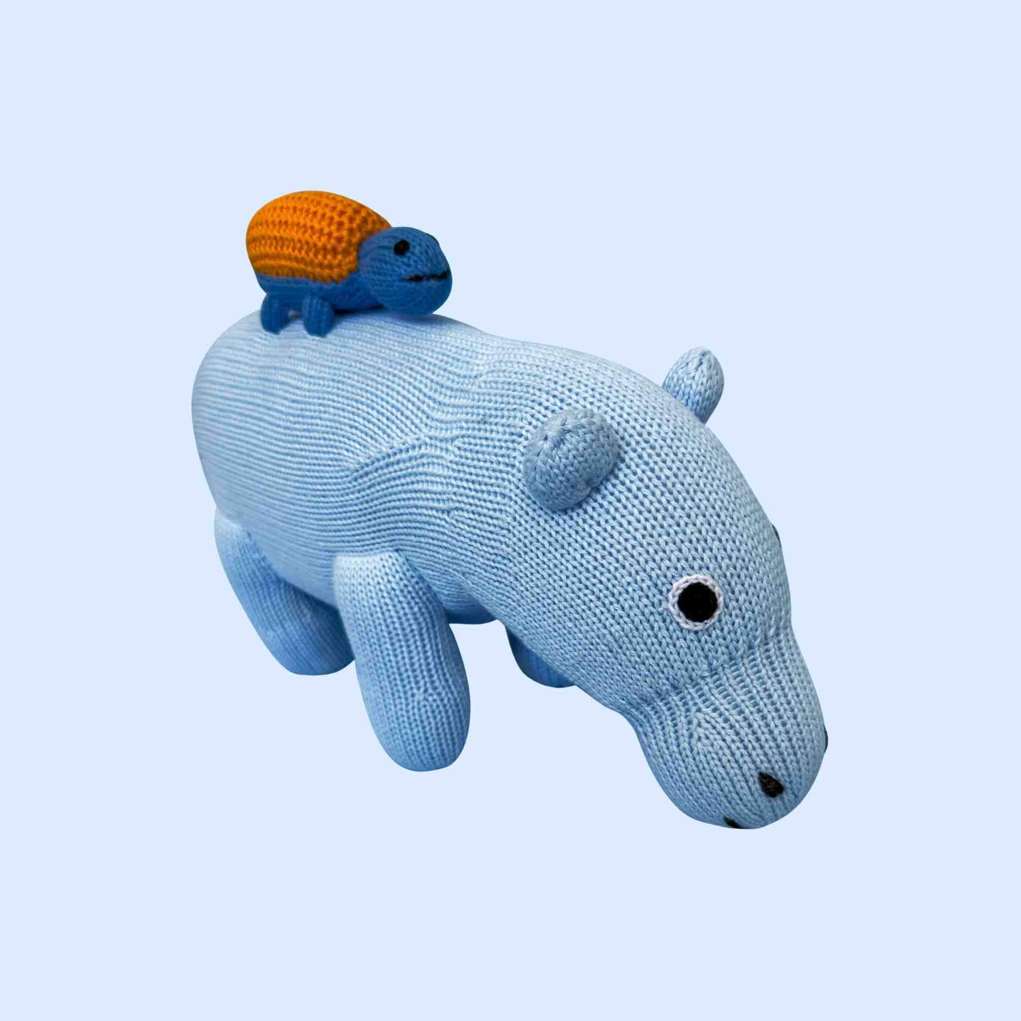 Estella Baby Toys Blue Hippo Plush Toy