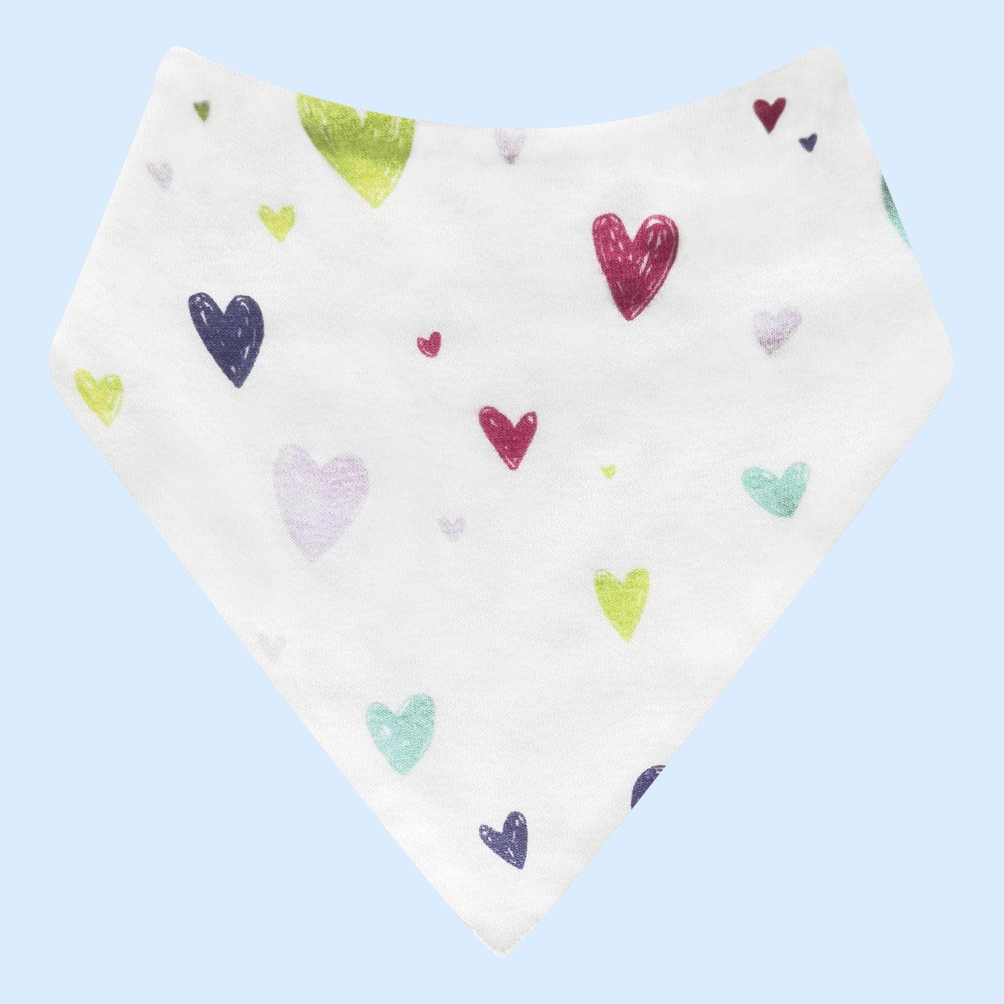 Estella Bibs Purple Hearts Print Bib