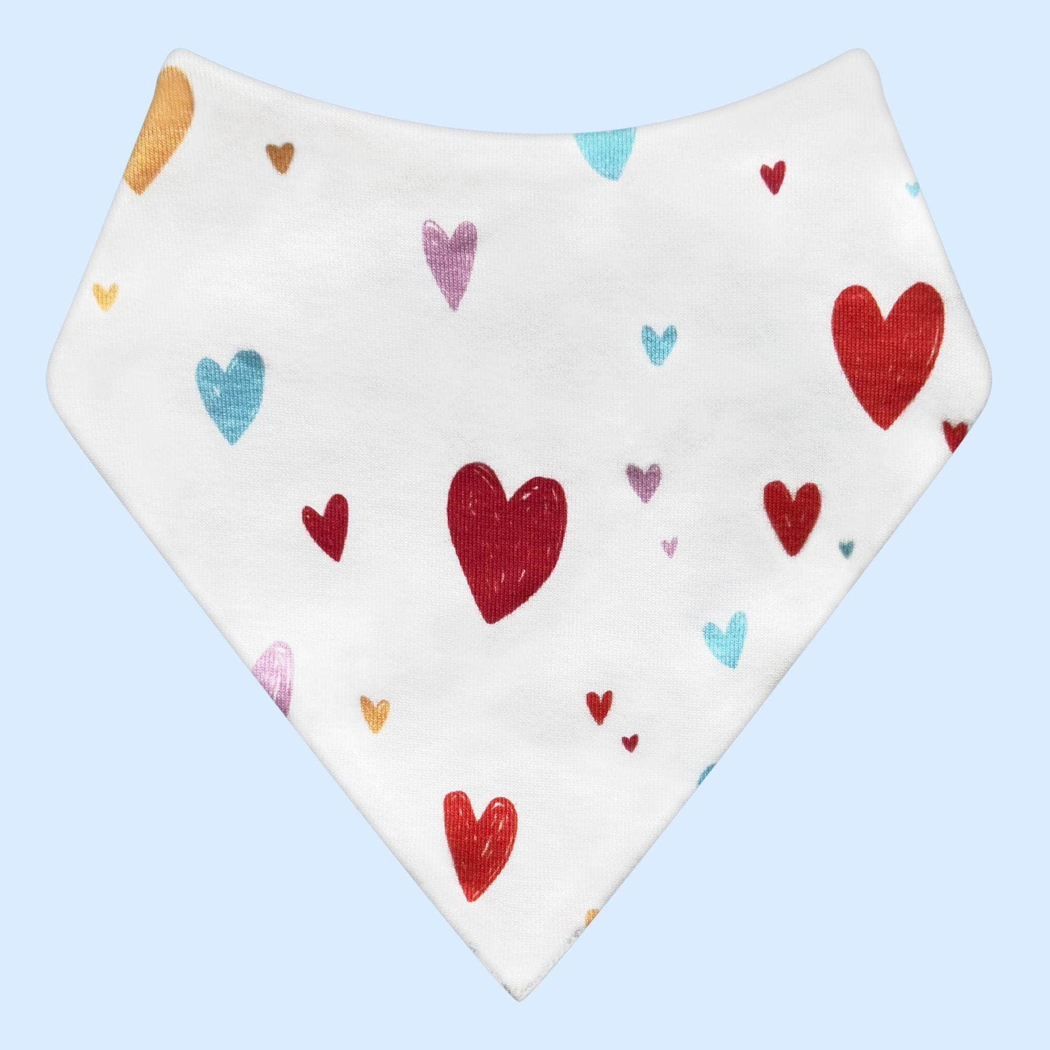 Estella Bibs Red Hearts Print Bib