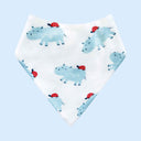 Hippo Print Baby Bib