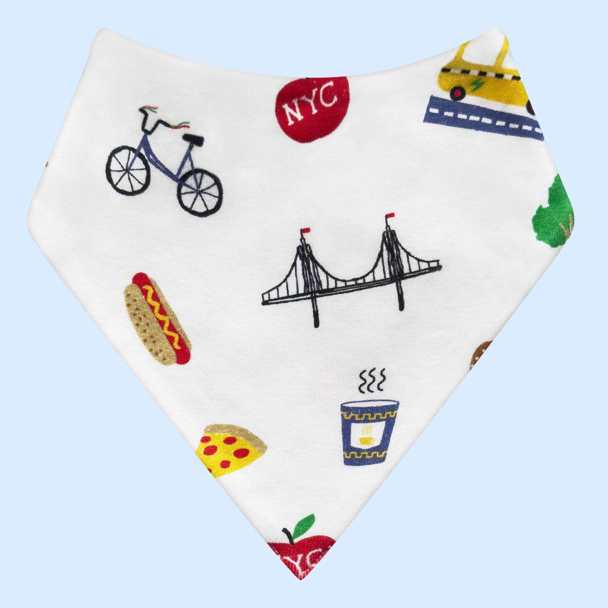 Estella Bib Organic NYC Print Kerchief Bib