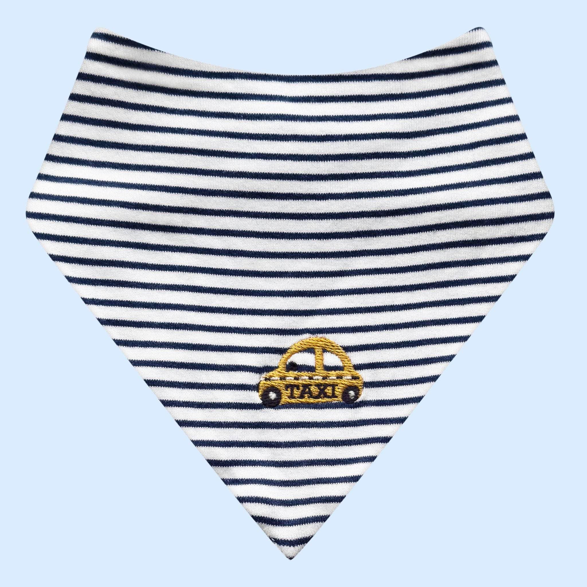 Estella Baby Accessory Organic Taxi Embroidered Striped Bib