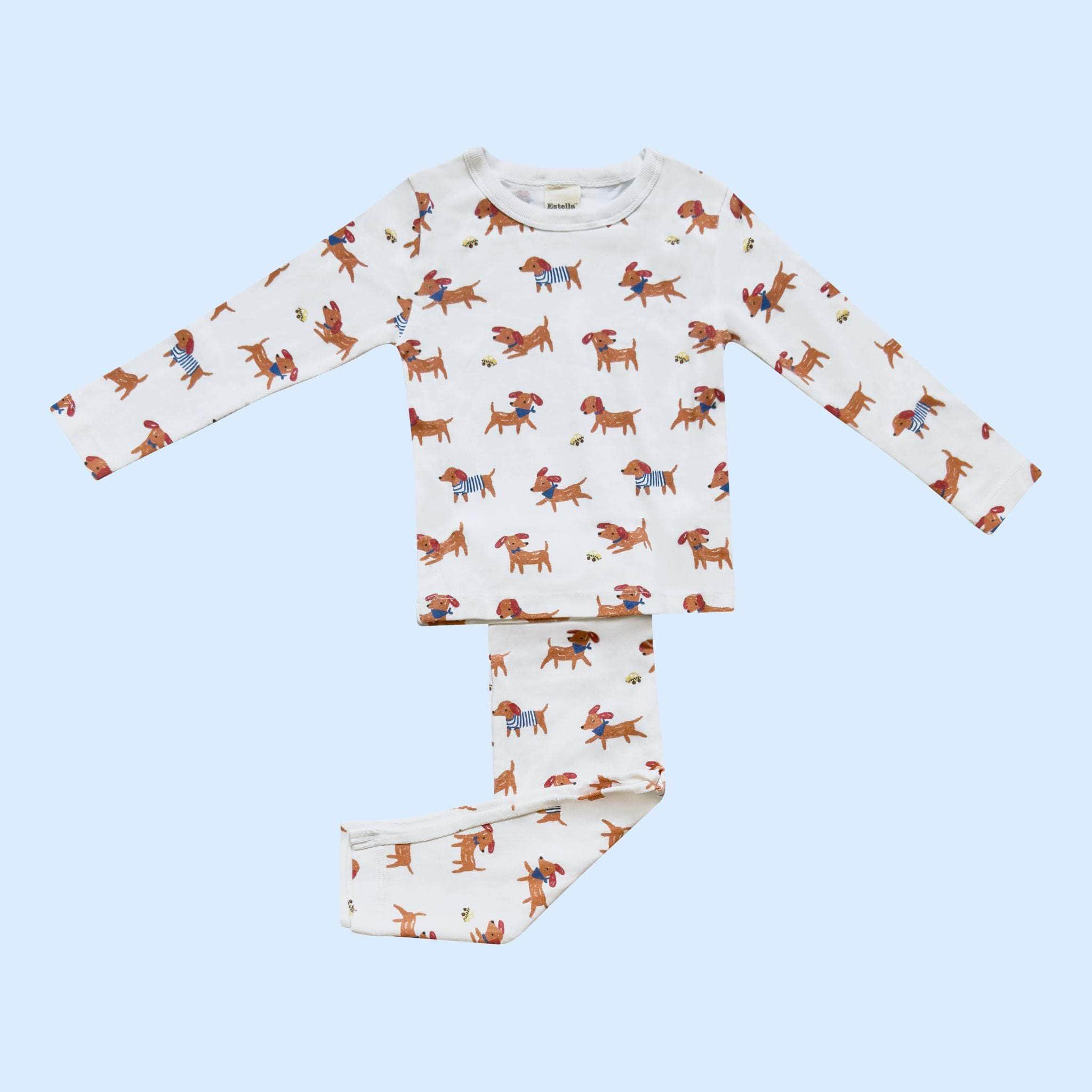Estella Taxi Dog / 2 Y Dog Print Pajamas Set