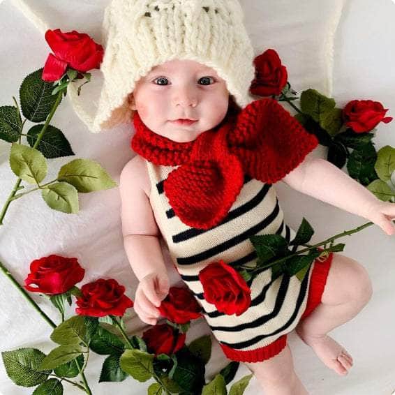 short sleep stripe romper