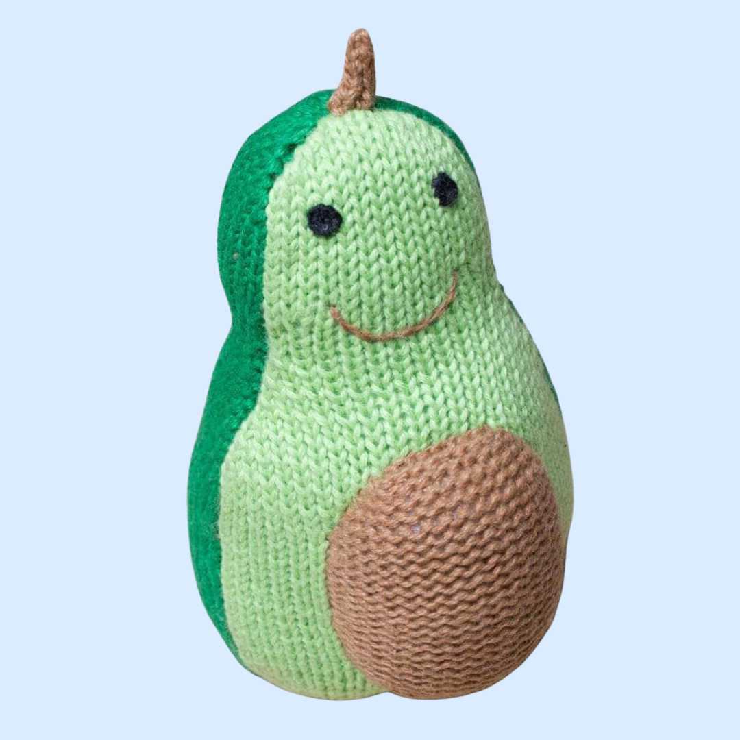 Organic Cotton Handmade Baby Toy - Avocado Rattle | Estella