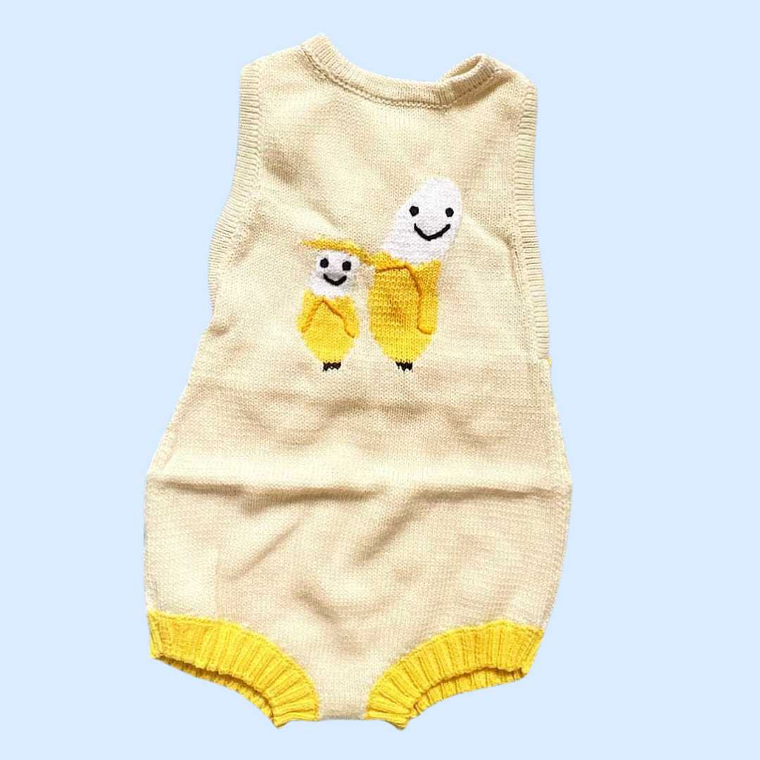 Estella Knitted Onesie 0-6 M Banana Knitted Bodysuit