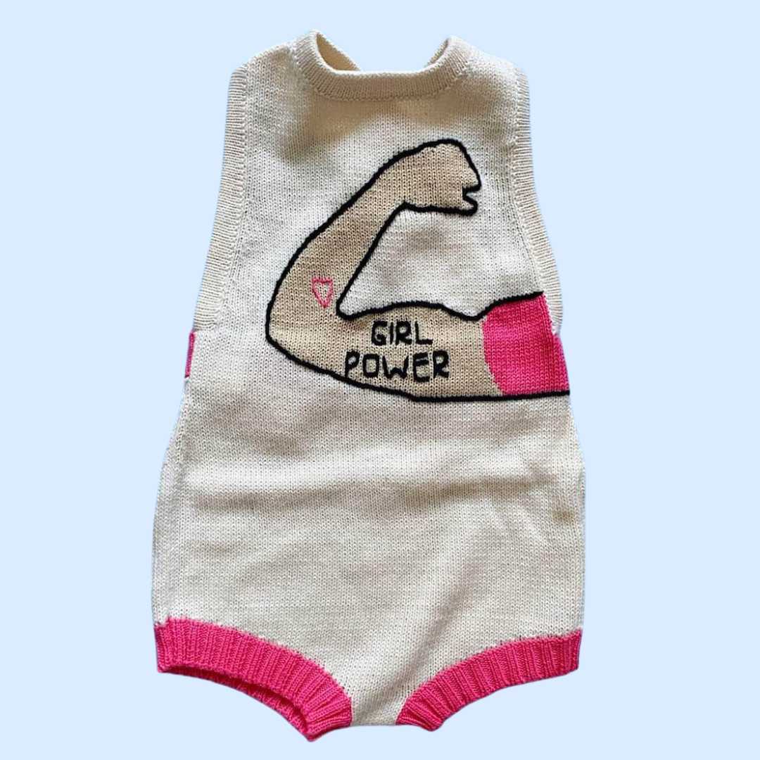 Estella Knitted Onesie Girl Power Knitted Bodysuit