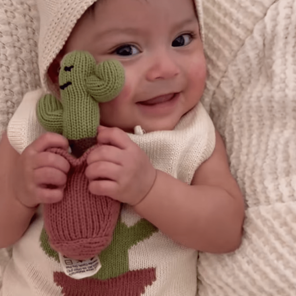 Estella Knitted Onesie 0-6 M Cactus Knitted Bodysuit