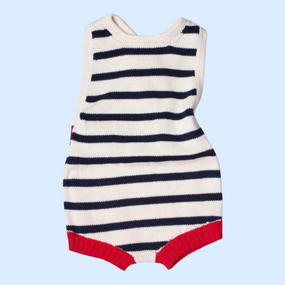 Estella Knitted Onesie Stripes / 0-6 M Stripe Knitted Bodysuit