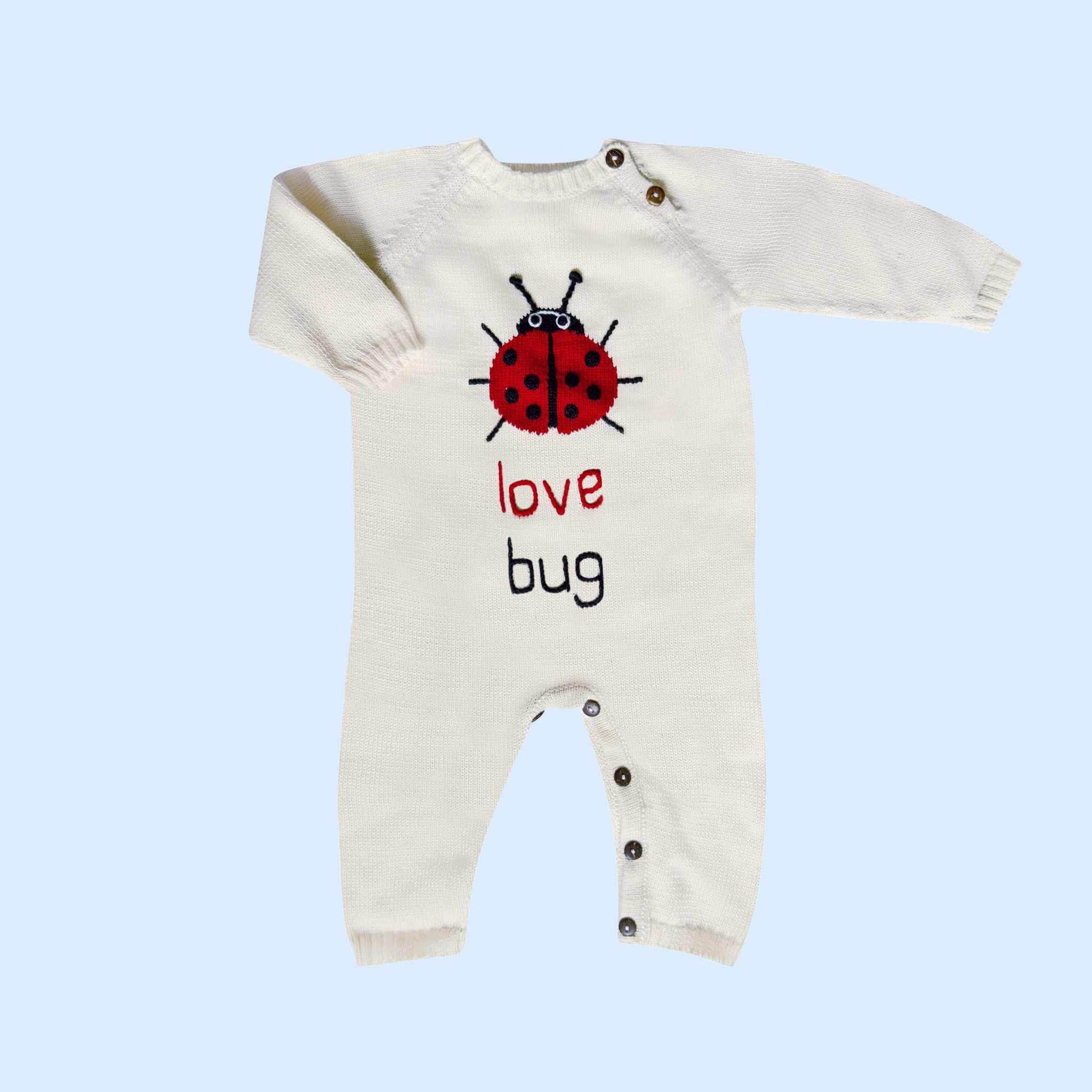 Estella Knitted Romper 0-3 M Love Bug Knitted Romper