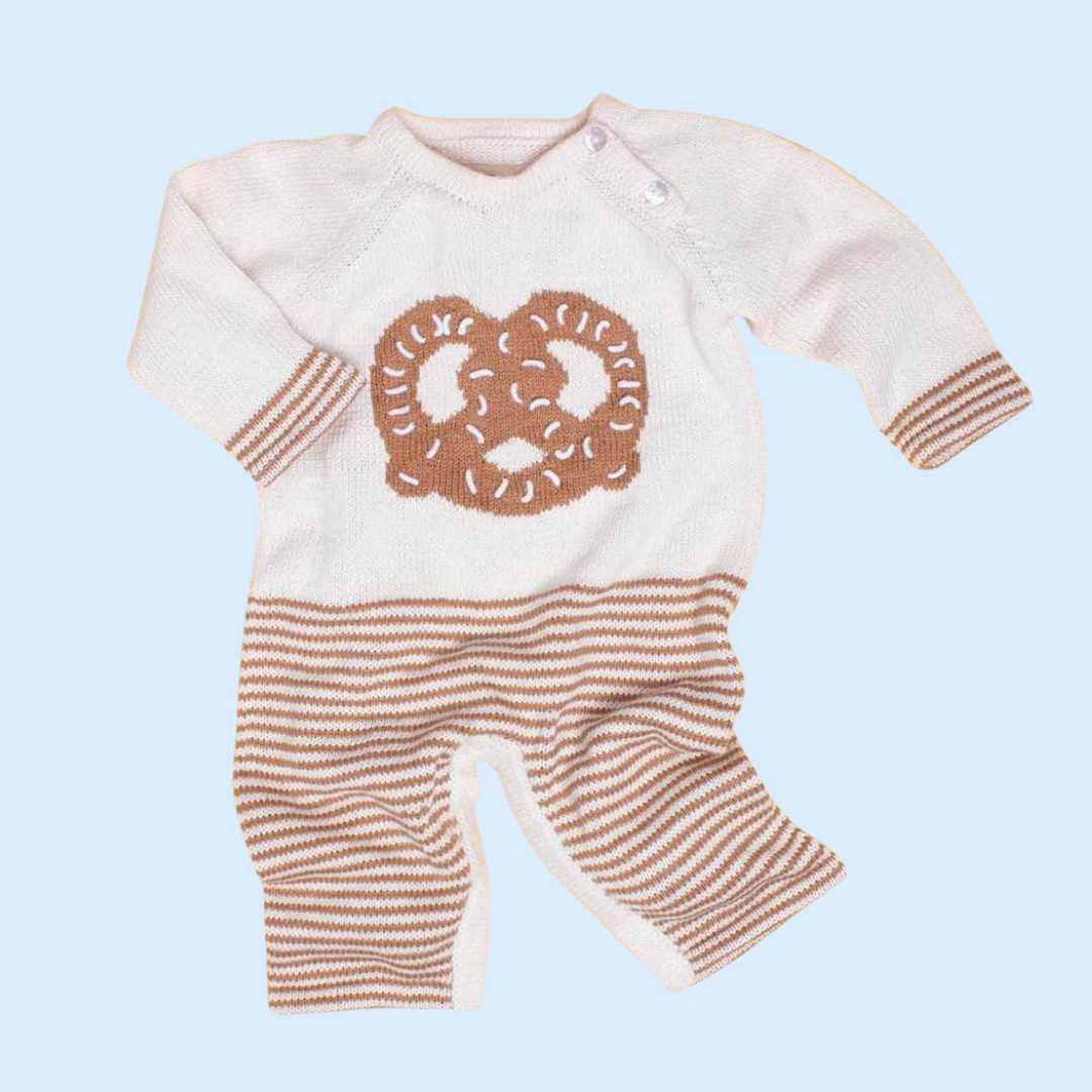 Estella Knitted Romper 0-3 M Pretzel Knitted Romper