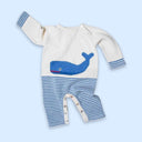 Whale Knit Baby Romper