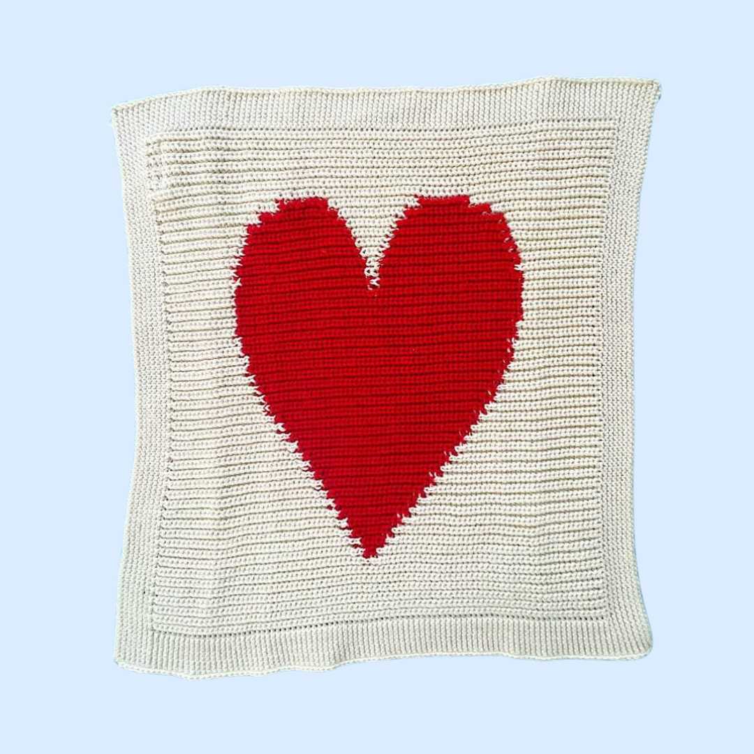 Heart Lovey or Small Baby Blanket - Estella