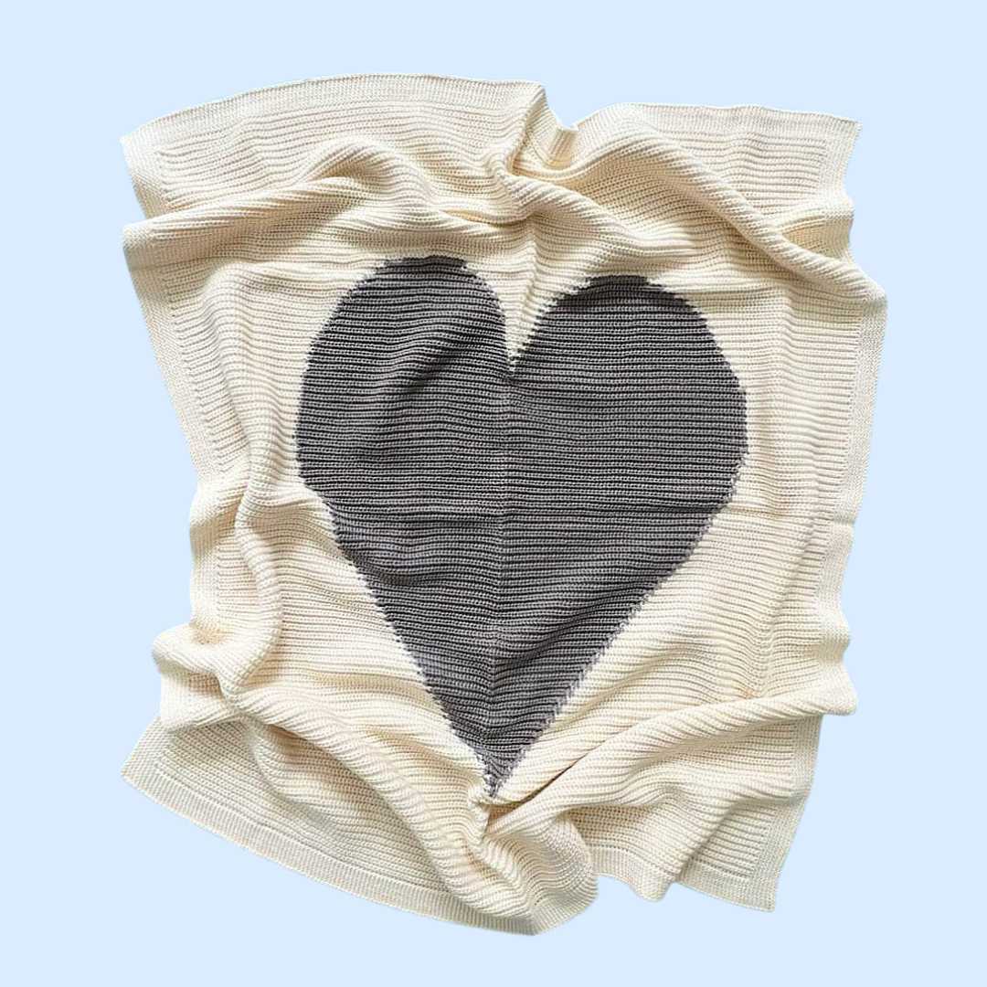 Estella Loveys, Blankets & Accessories Grey Heart Blankets